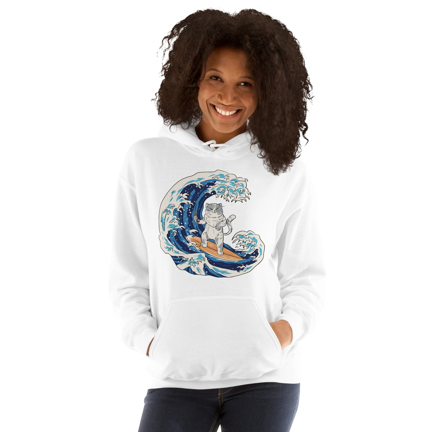 Surfing Cat Unisex Hoodie