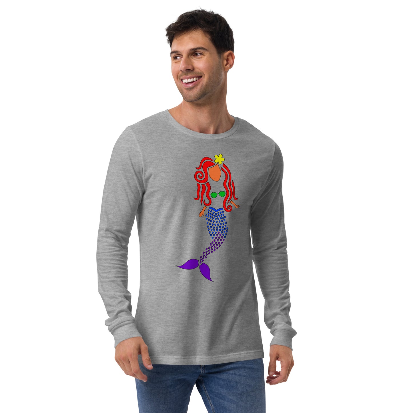 Rainbow Mermaid Unisex Long Sleeve Shirt