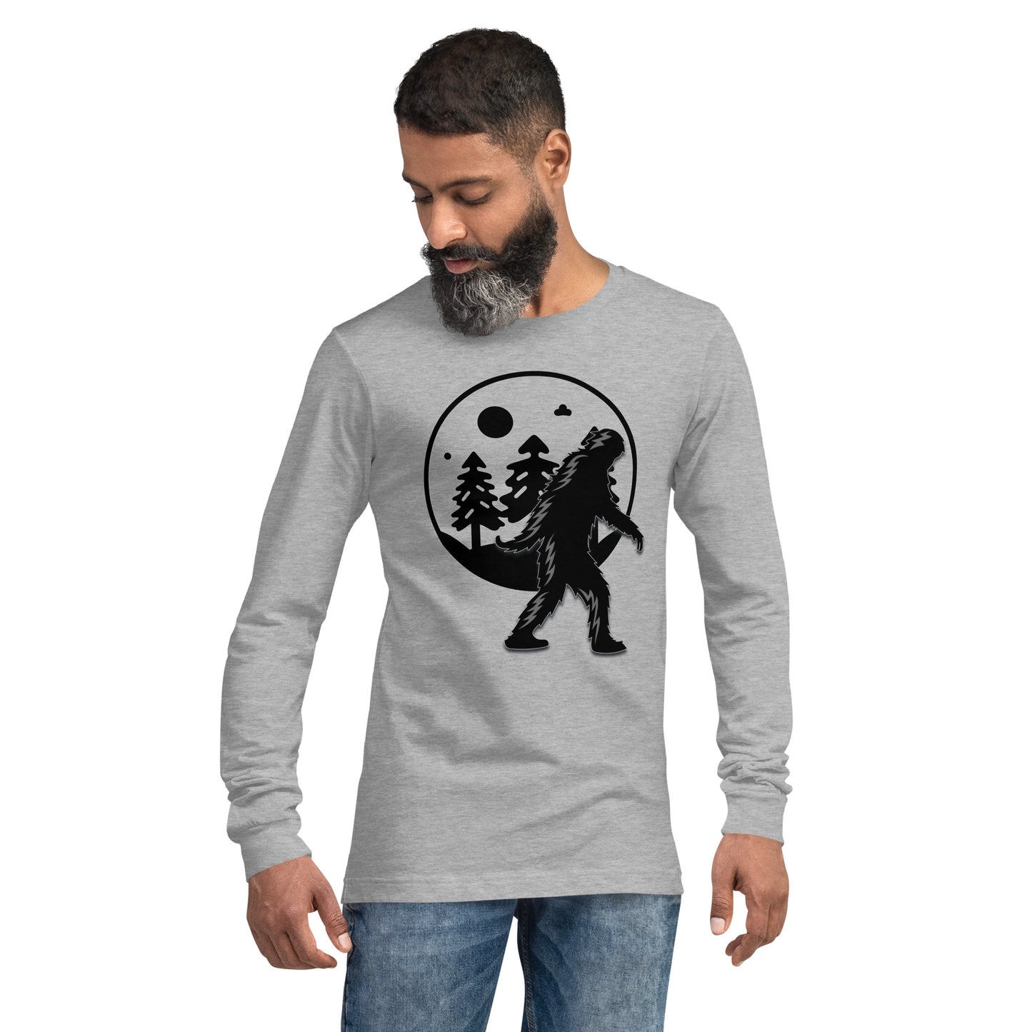 Sasquatch in the Moonlight Unisex Long Sleeve Shirt