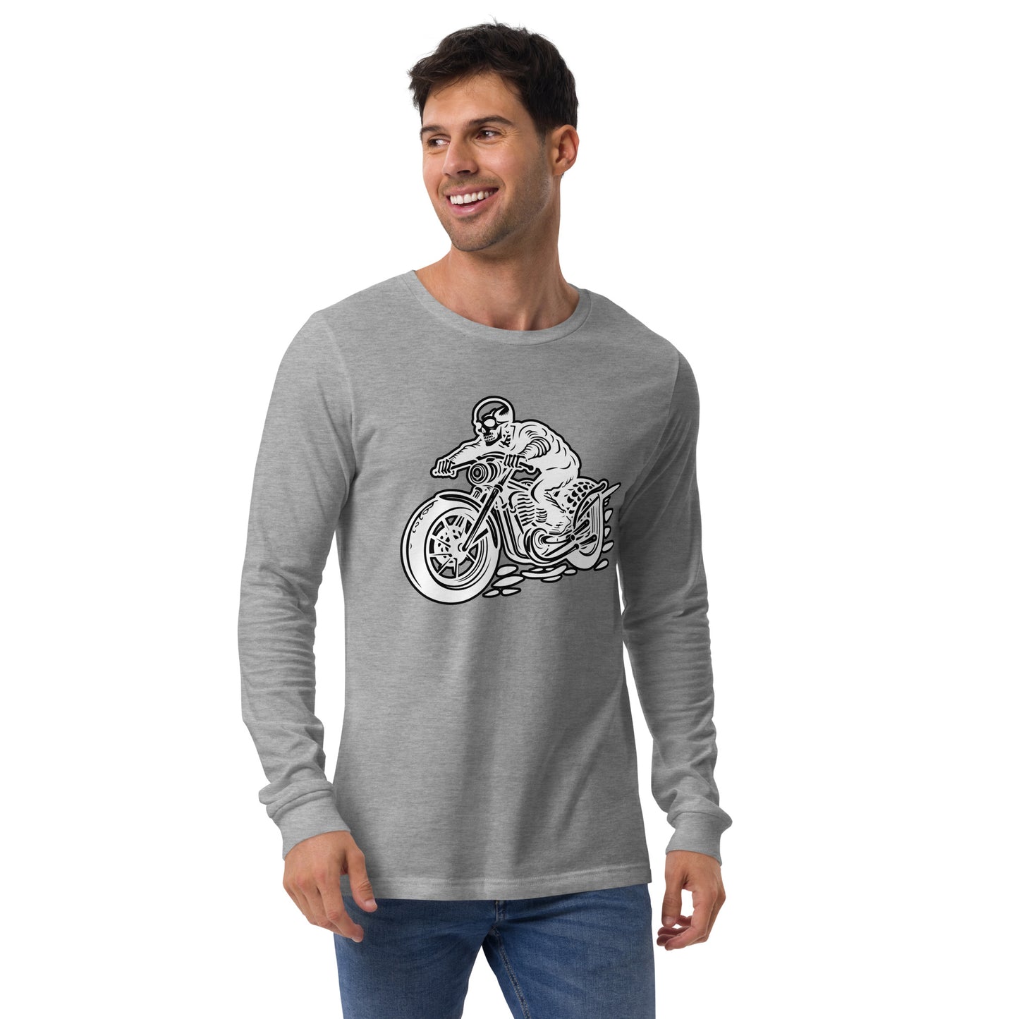 Skeleton Biker Unisex Long Sleeve Shirt