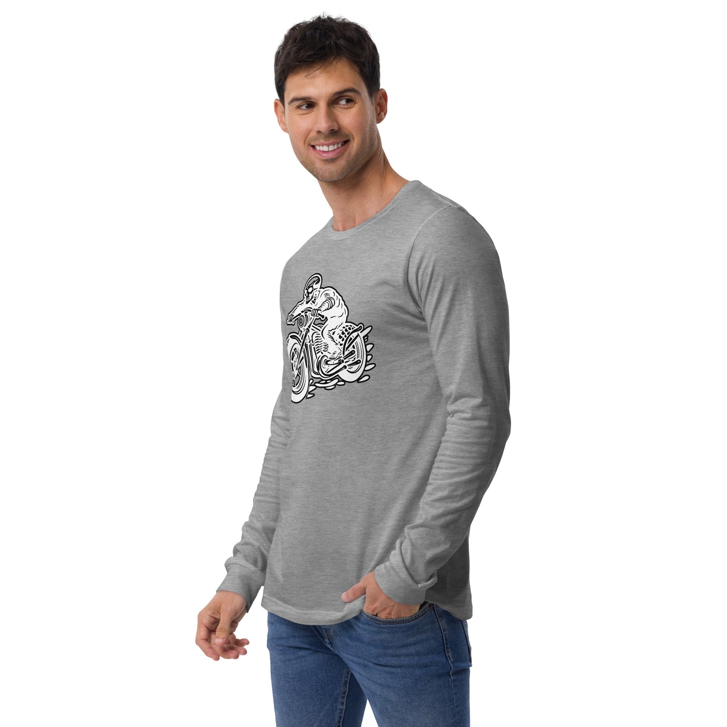 Skeleton Biker Unisex Long Sleeve Shirt