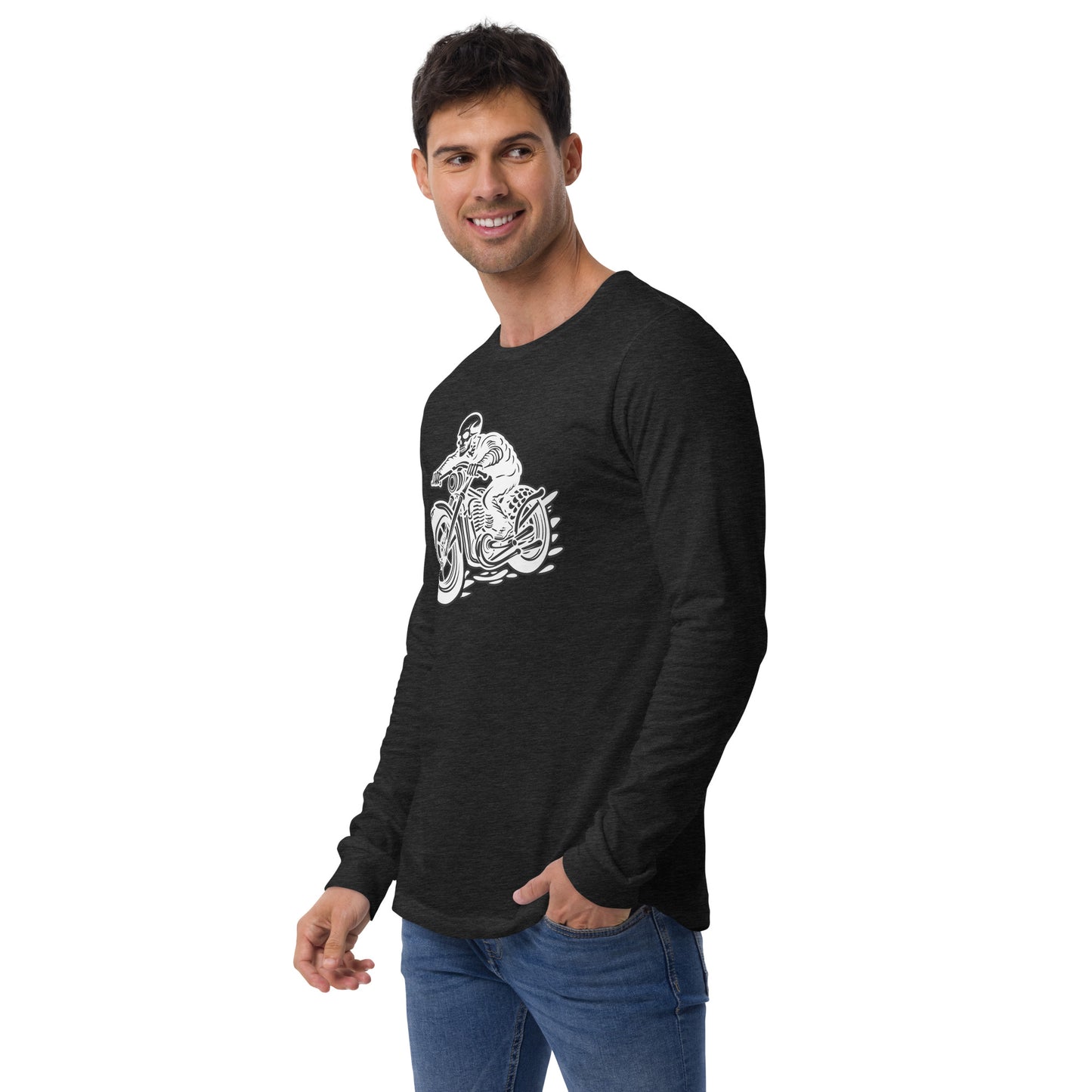 Skeleton Biker Unisex Long Sleeve Shirt