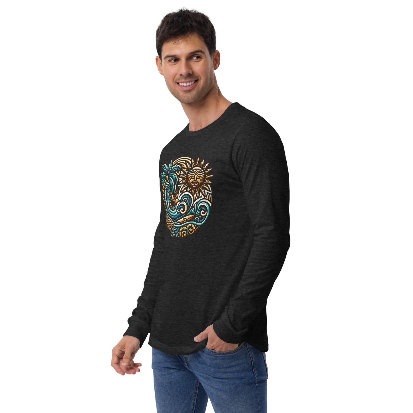 Tiki Beach Vibes Unisex Long Sleeve Shirt