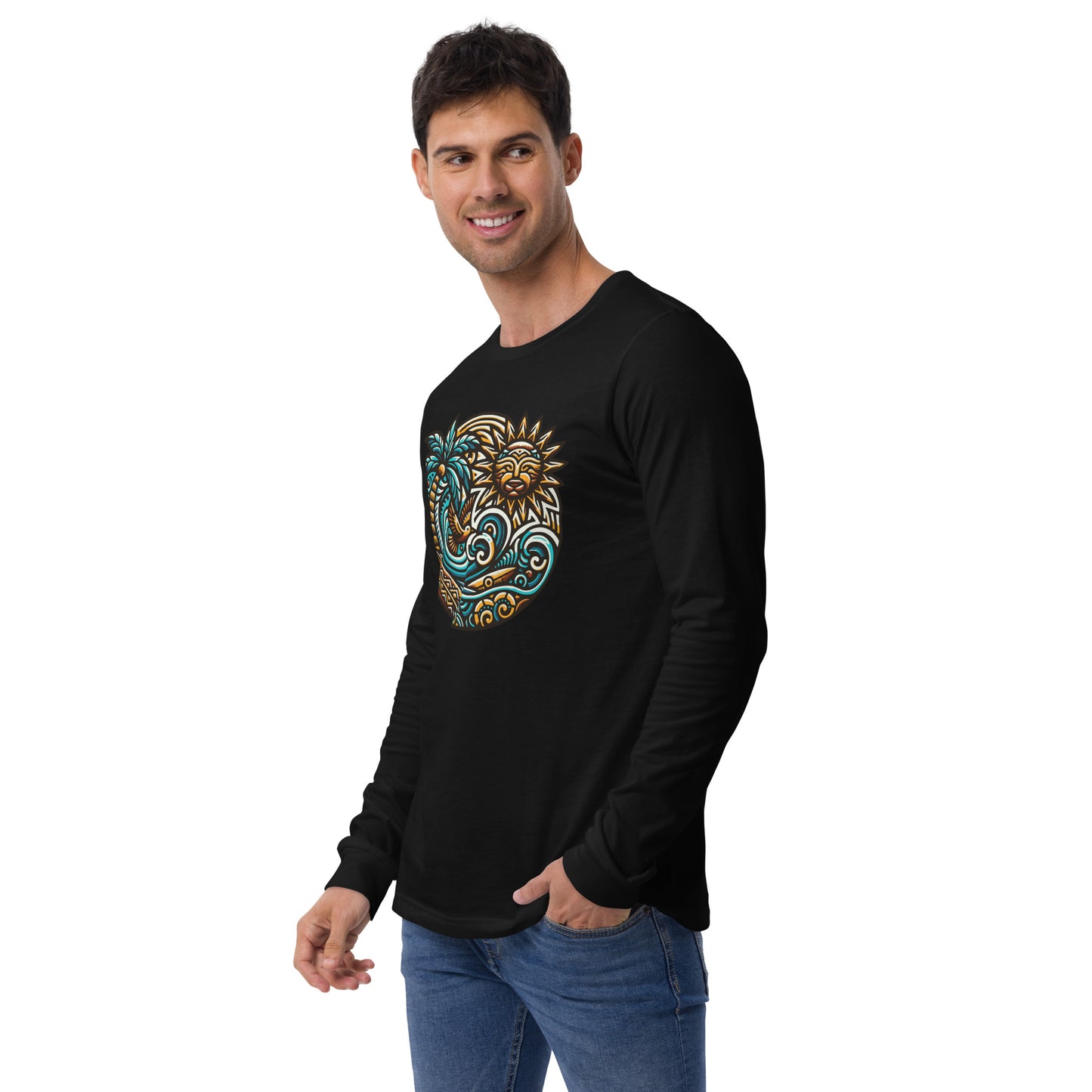 Tiki Beach Vibes Unisex Long Sleeve Shirt