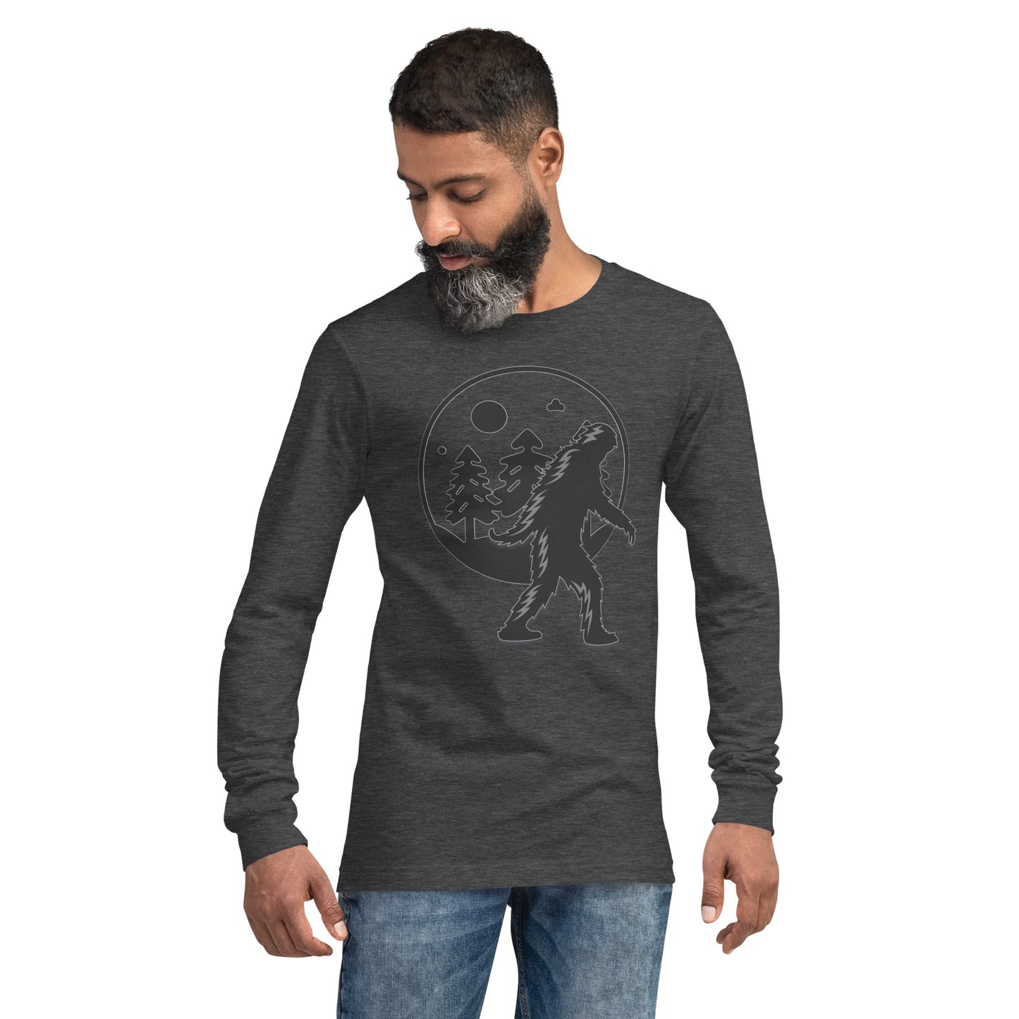 Sasquatch in the Moonlight Unisex Long Sleeve Shirt