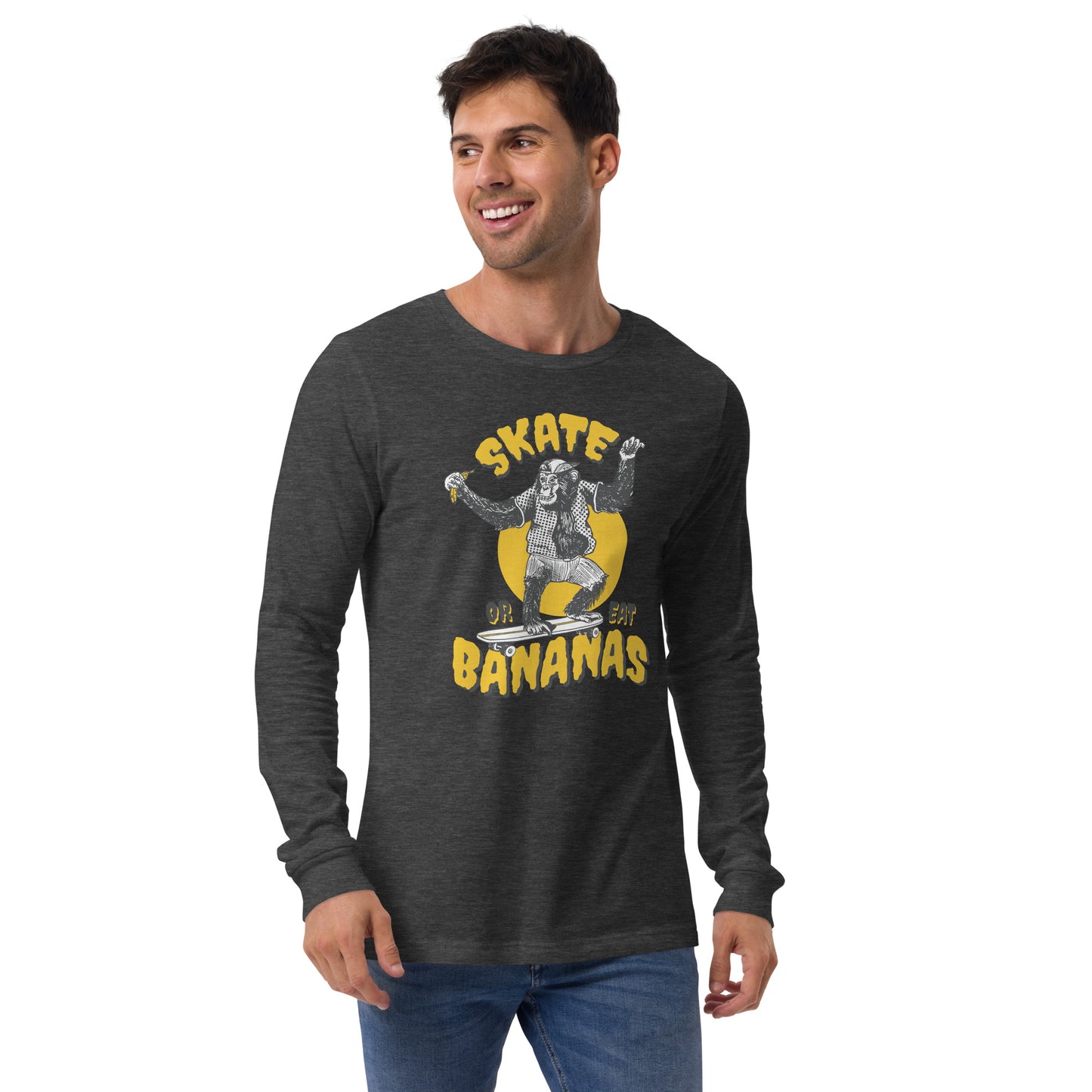 Skate Or Eat Bananas Unisex Long Sleeve Shirt