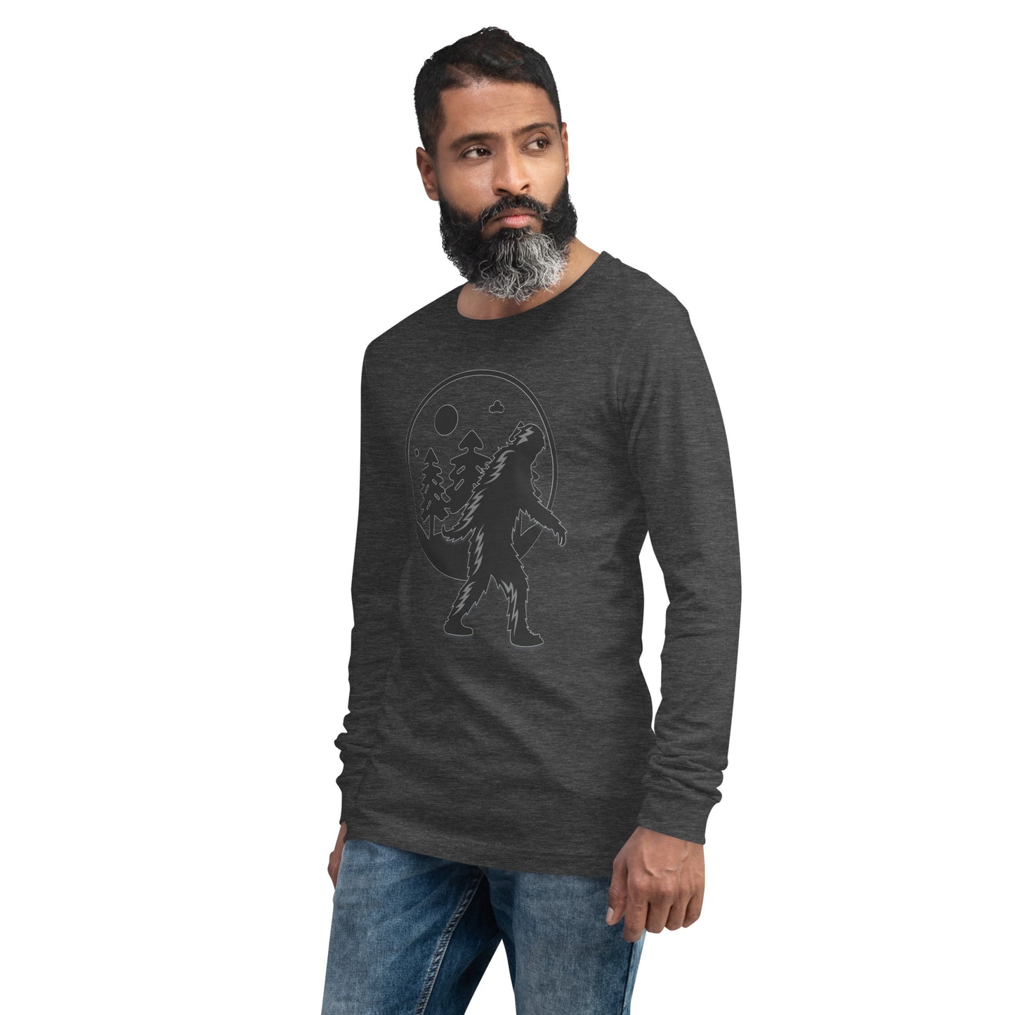 Sasquatch in the Moonlight Unisex Long Sleeve Shirt