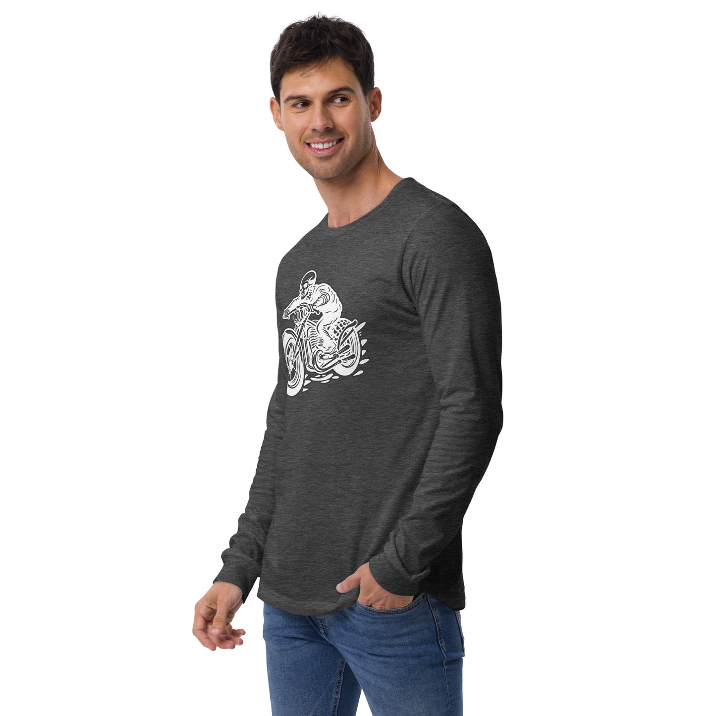 Skeleton Biker Unisex Long Sleeve Shirt