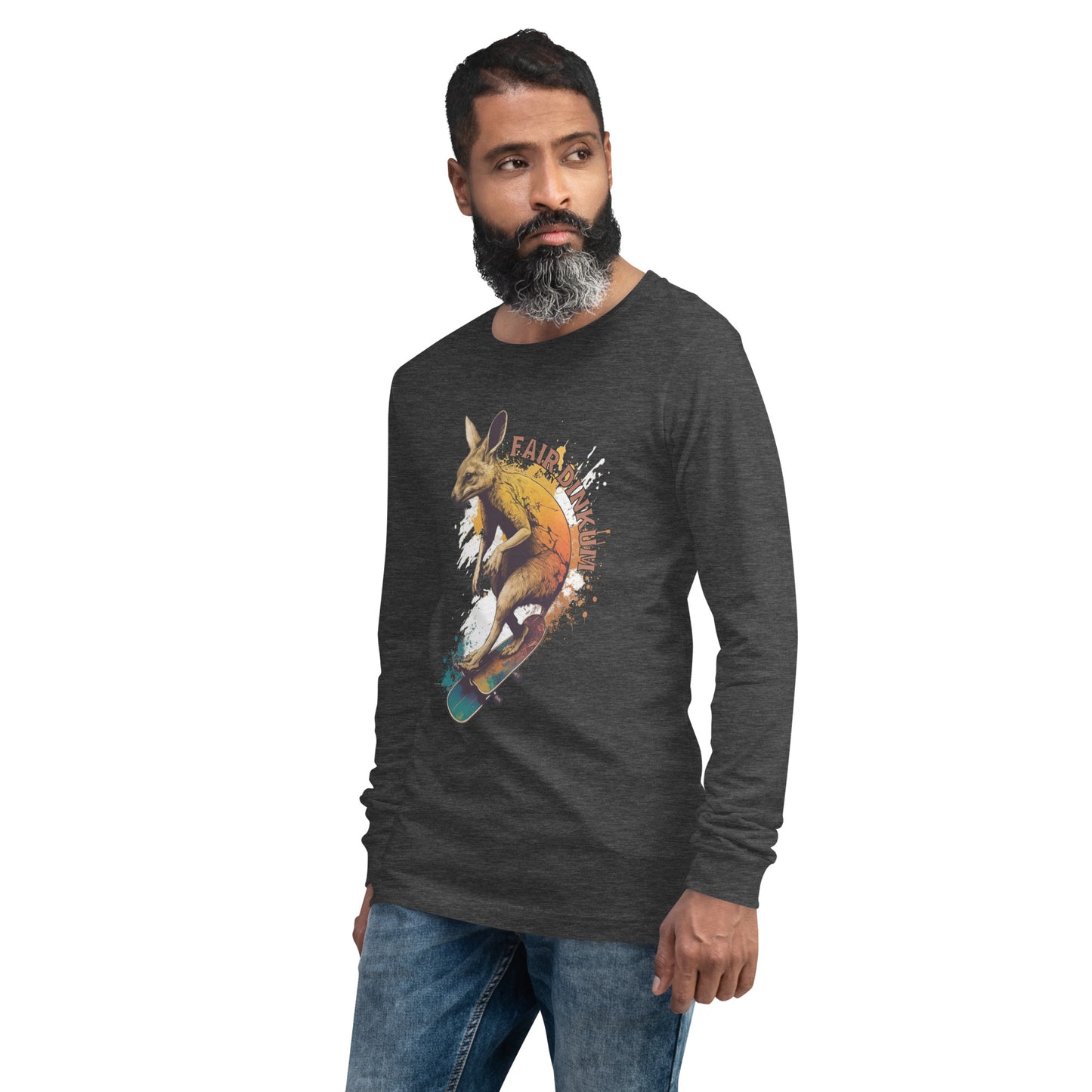 Fair Dinkum Skateboarding Kangaroo Unisex Long Sleeve Shirt