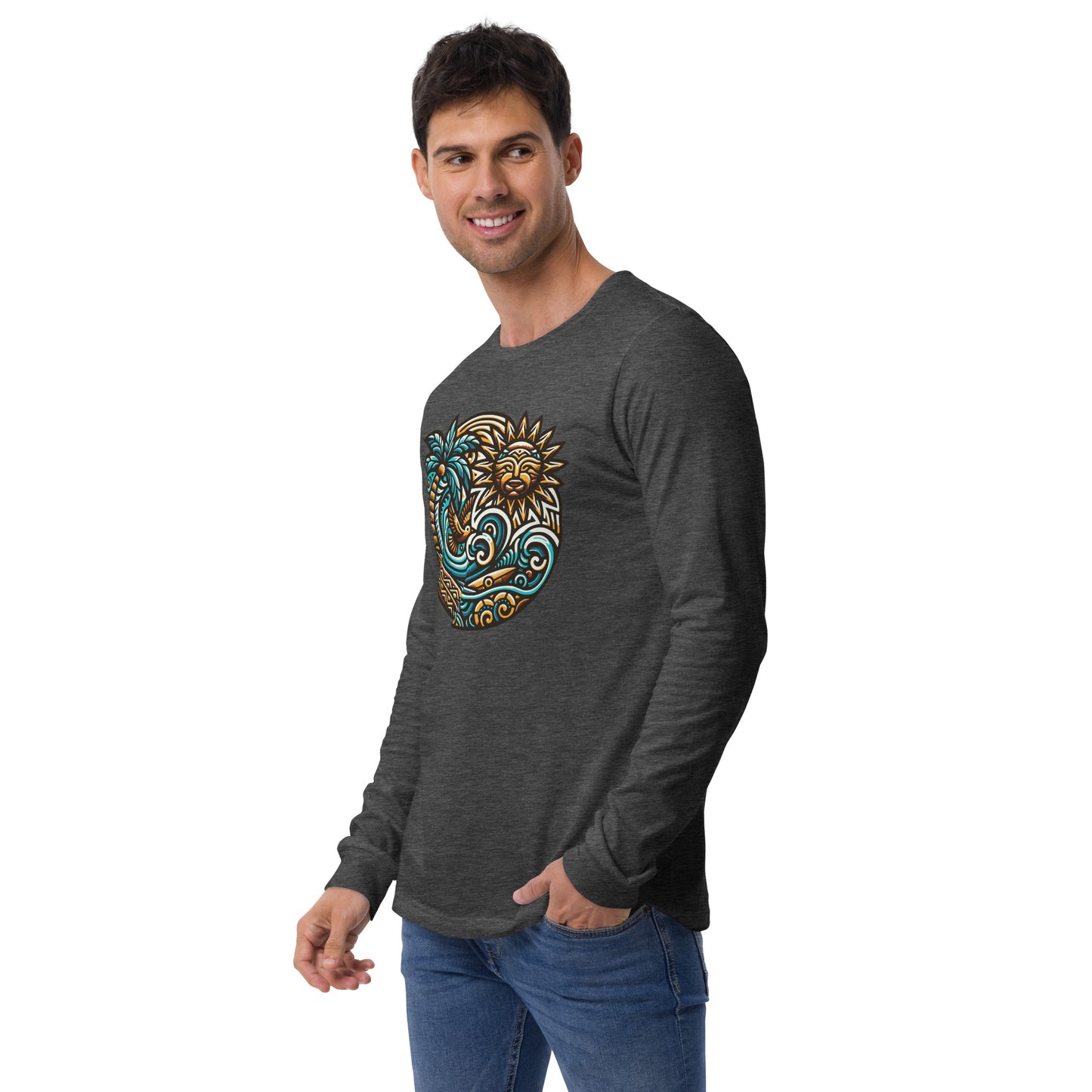 Tiki Beach Vibes Unisex Long Sleeve Shirt