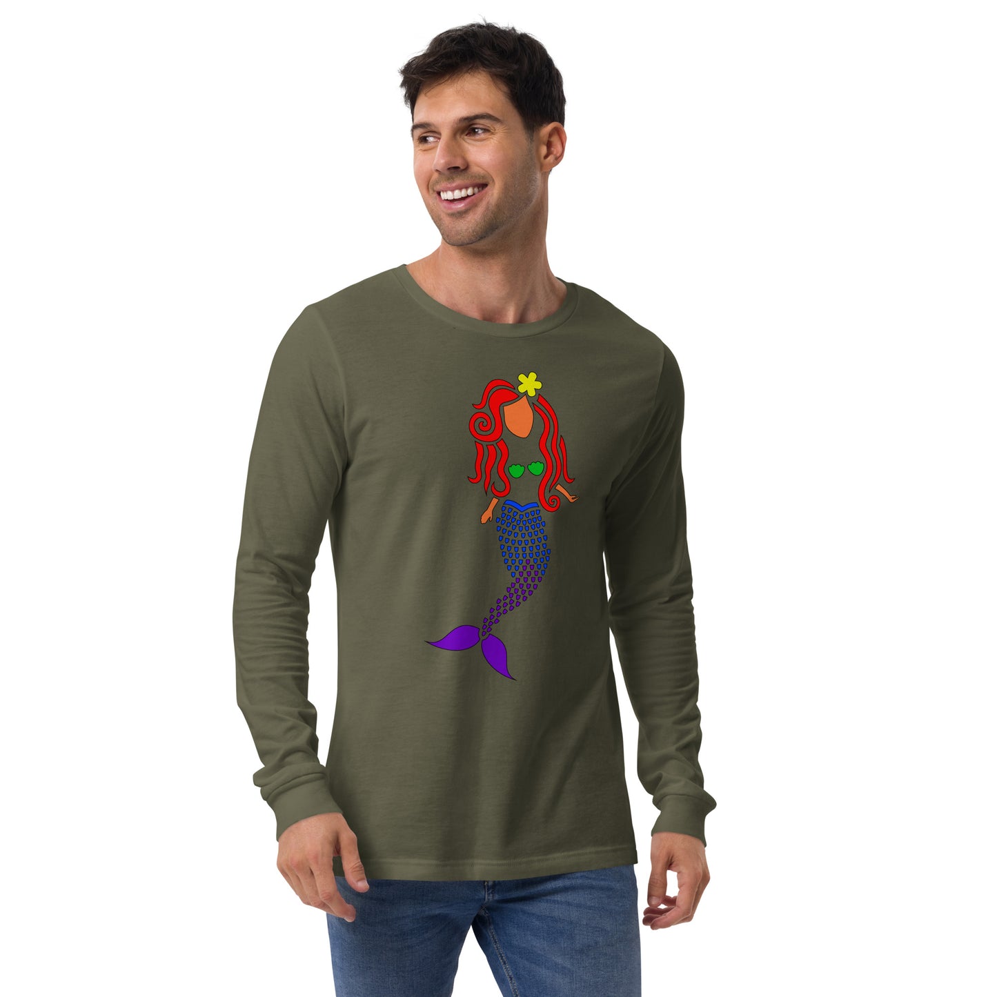 Rainbow Mermaid Unisex Long Sleeve Shirt