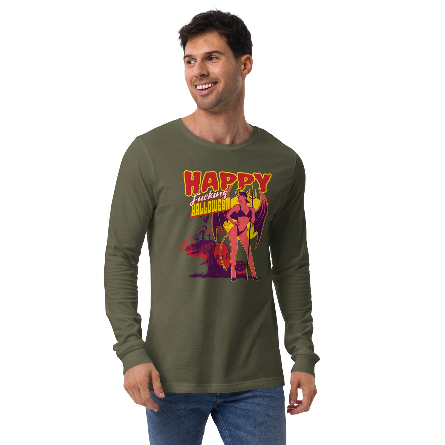 Happy F@#king Halloween Unisex Long Sleeve Shirt