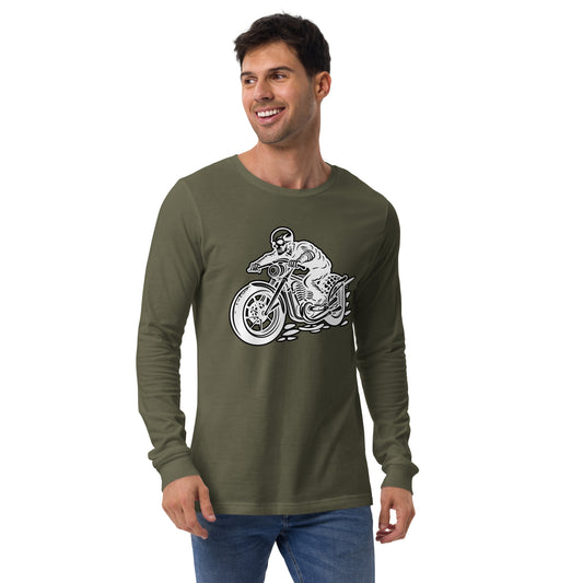 Skeleton Biker Unisex Long Sleeve Shirt