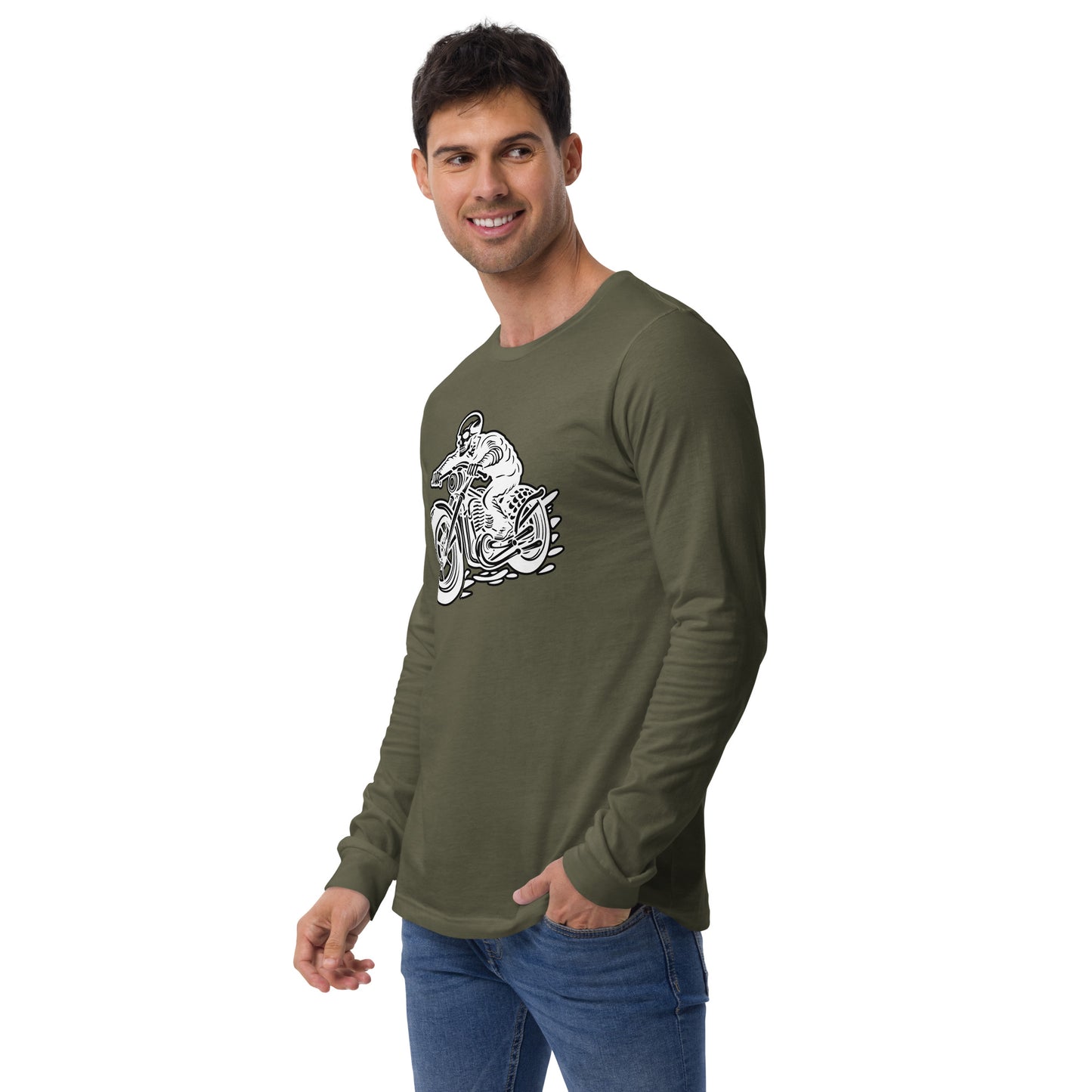 Skeleton Biker Unisex Long Sleeve Shirt