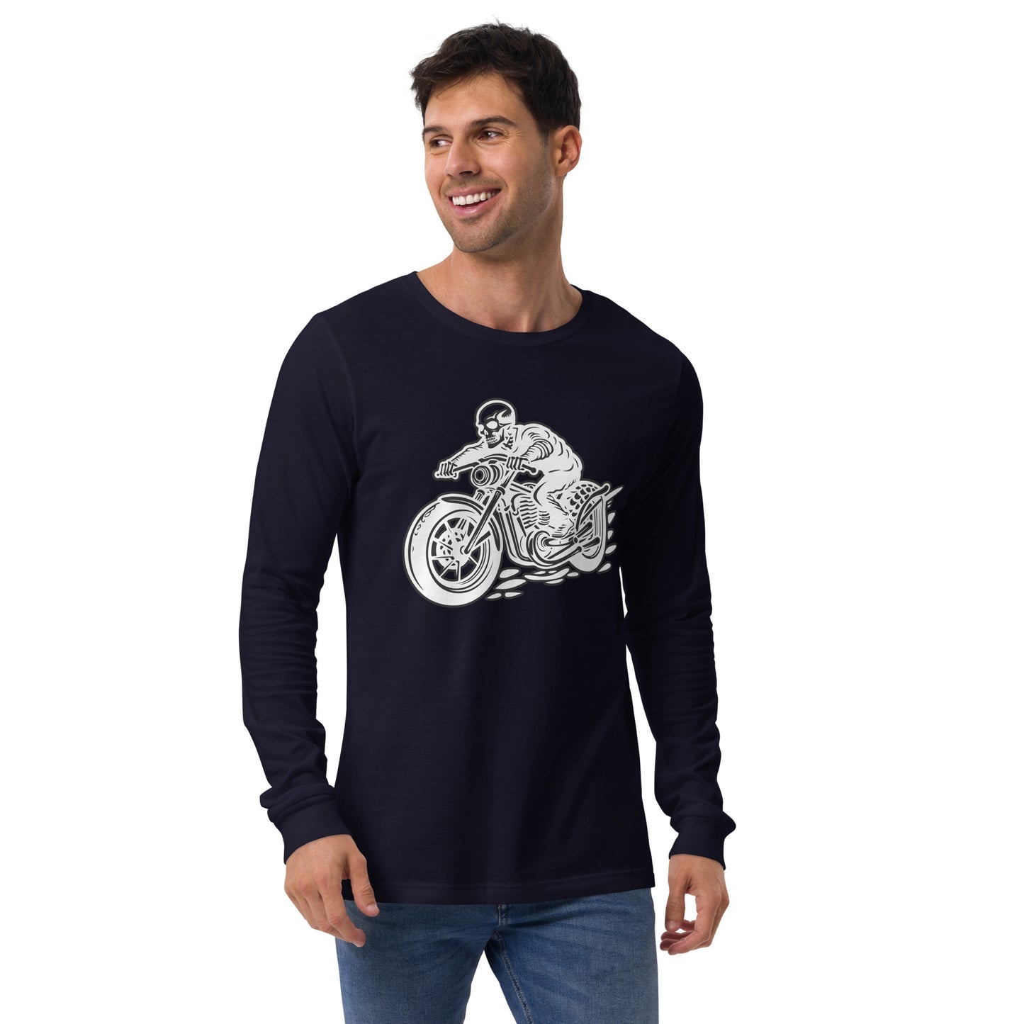 Skeleton Biker Unisex Long Sleeve Shirt