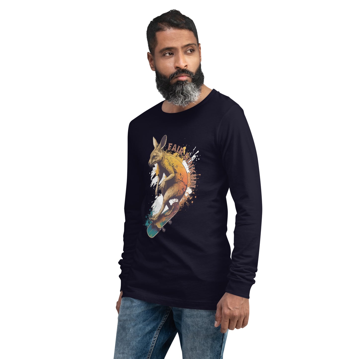 Fair Dinkum Skateboarding Kangaroo Unisex Long Sleeve Shirt