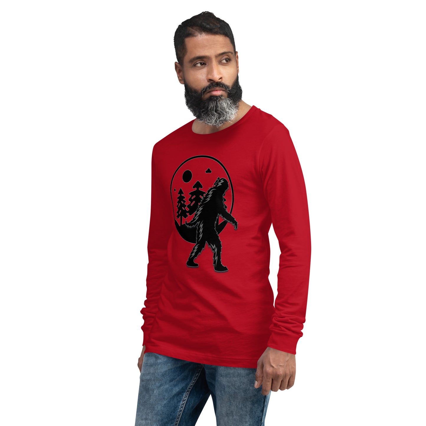 Sasquatch in the Moonlight Unisex Long Sleeve Shirt