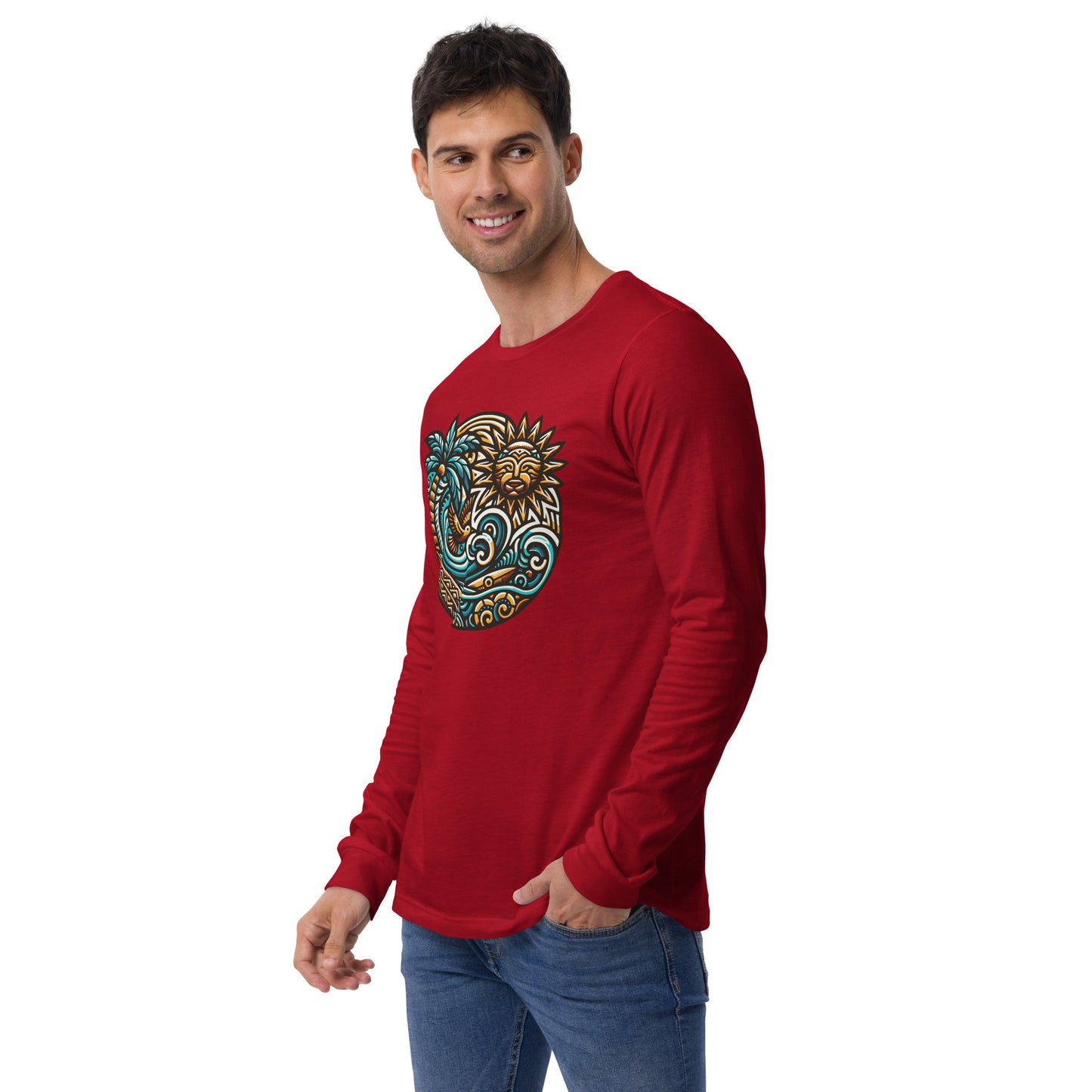 Tiki Beach Vibes Unisex Long Sleeve Shirt