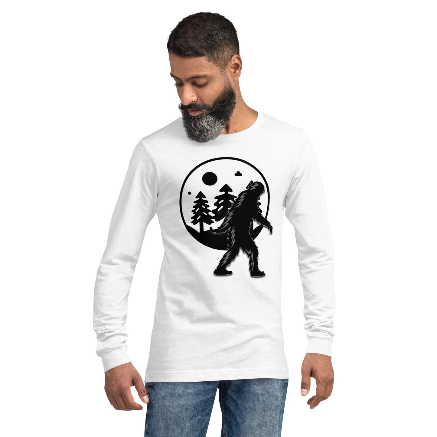 Sasquatch in the Moonlight Unisex Long Sleeve Shirt