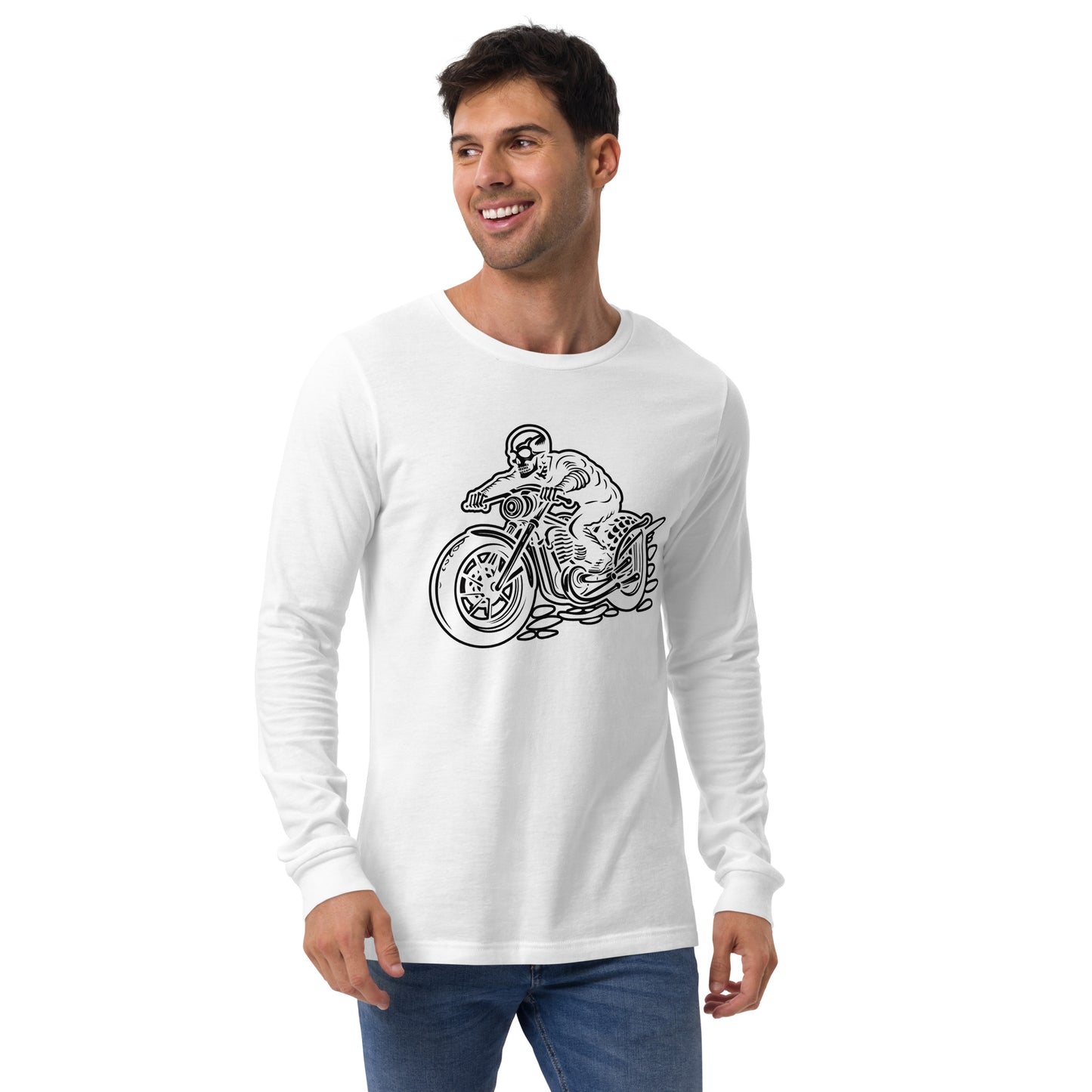 Skeleton Biker Unisex Long Sleeve Shirt