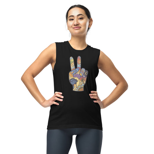 Peace Sign Collage Unisex Muscle Shirt