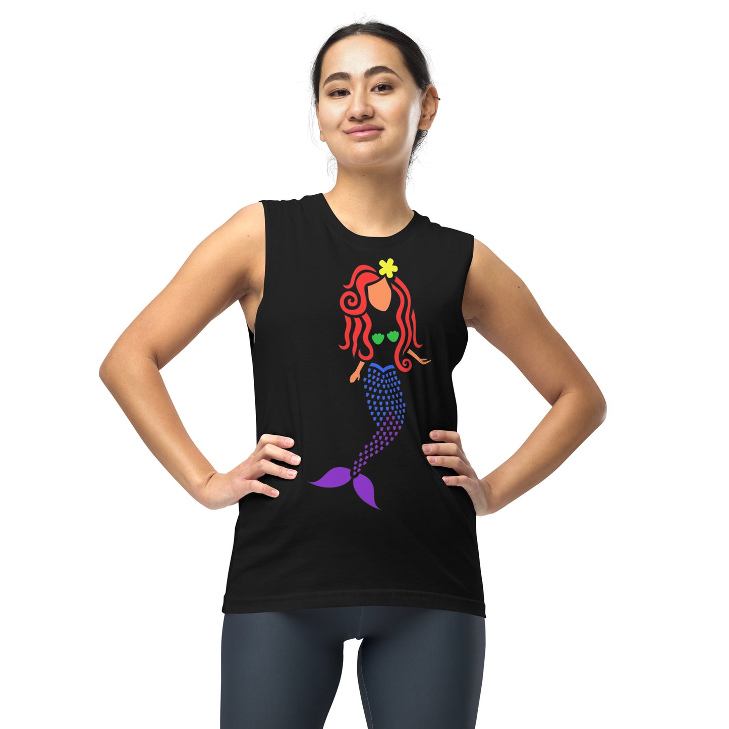 Rainbow Mermaid Unisex Muscle Shirt