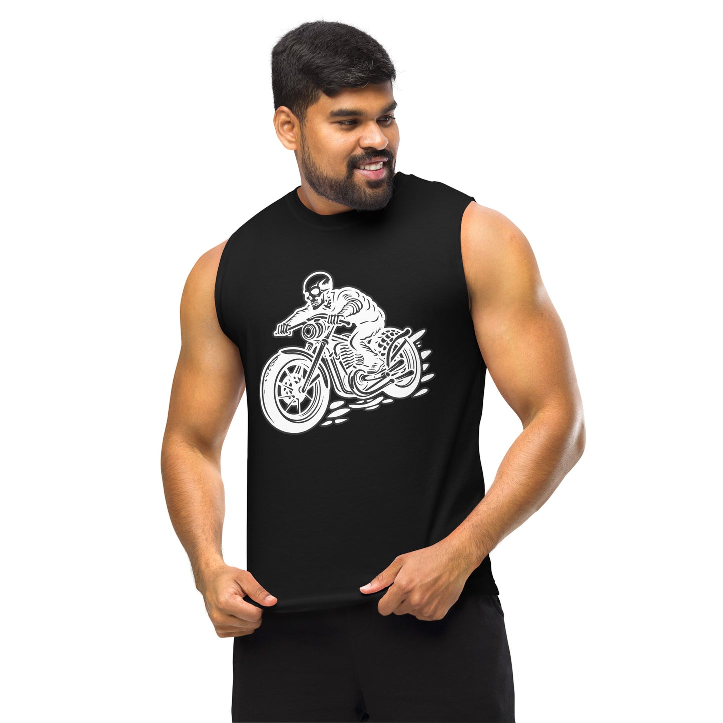 Skeleton Biker Unisex Muscle Shirt