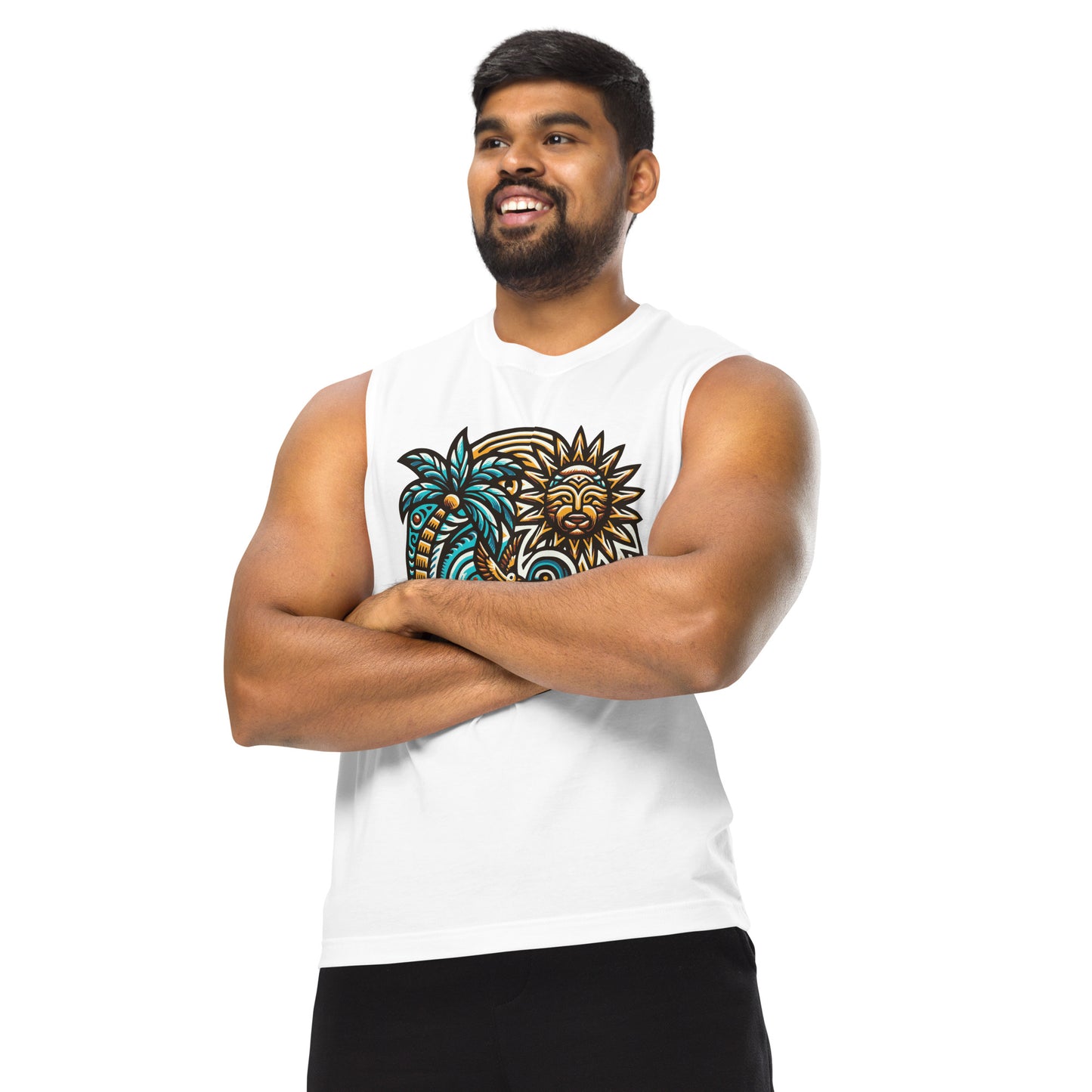 Tiki Beach Vibes Unisex Muscle Shirt