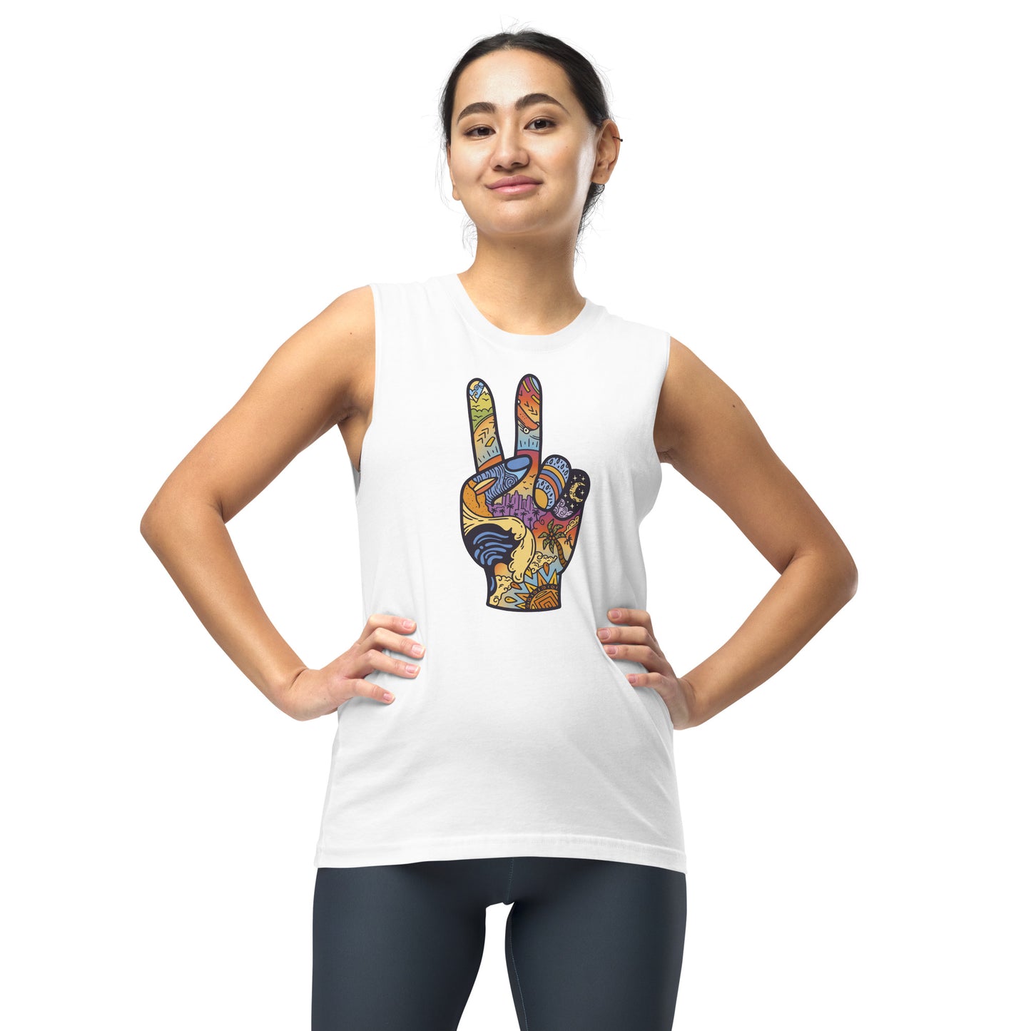 Peace Sign Collage Unisex Muscle Shirt