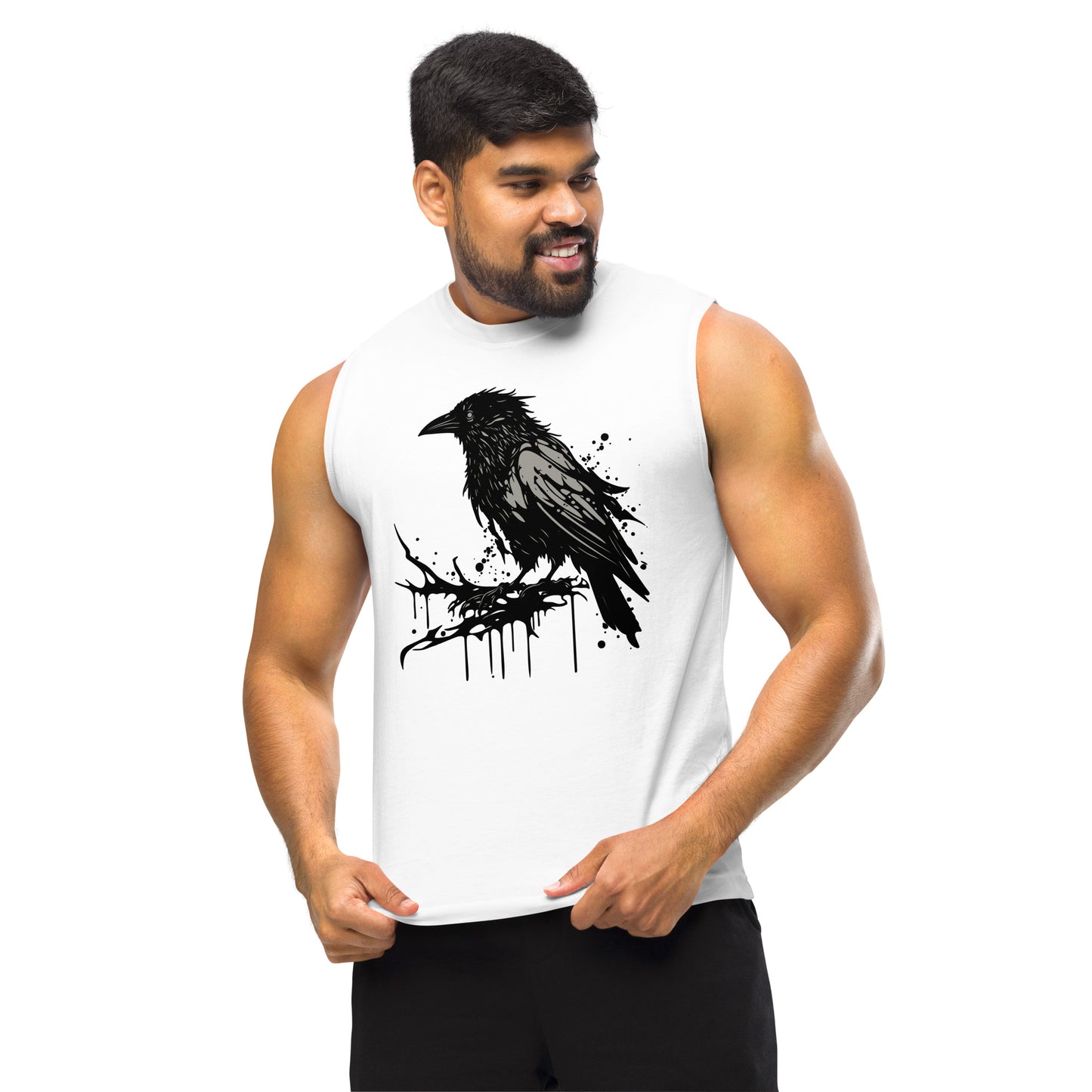 Raven Paint Splatter Unisex Muscle Shirt