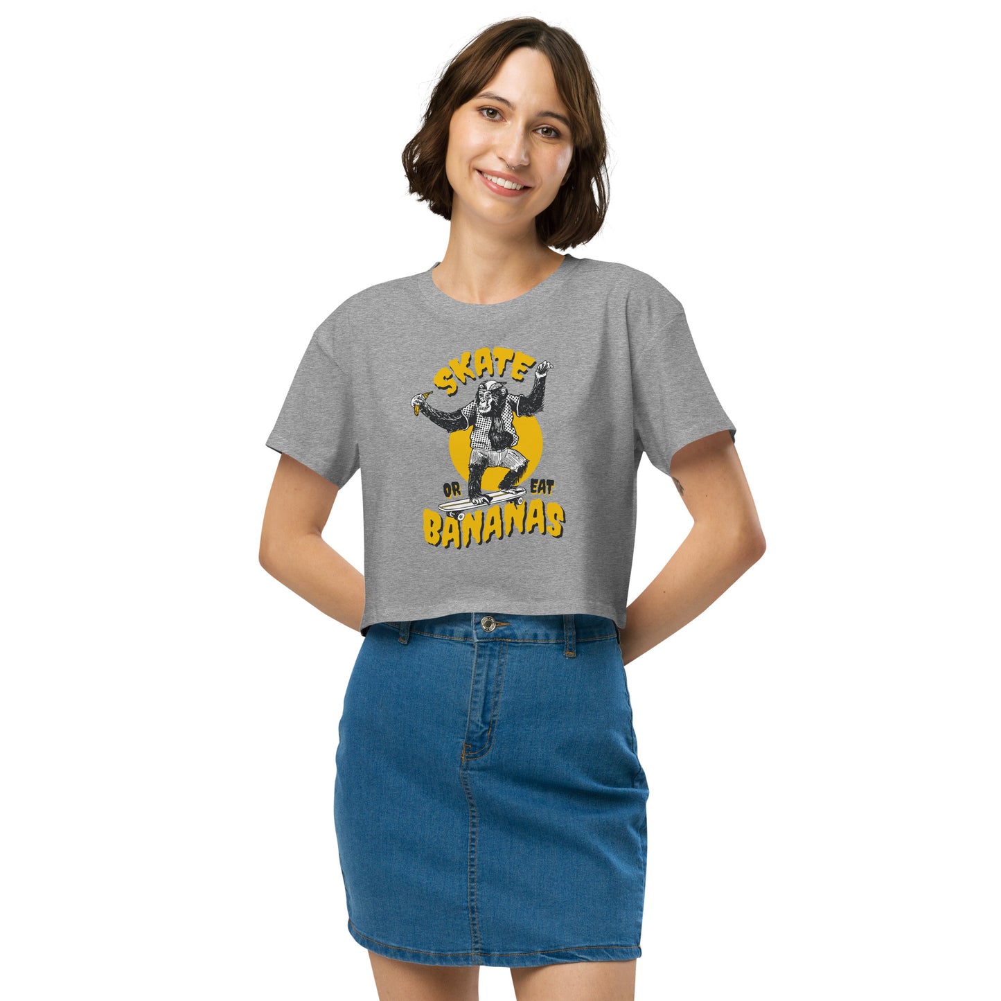 Skate Or Eat Bananas Women’s Crop Top