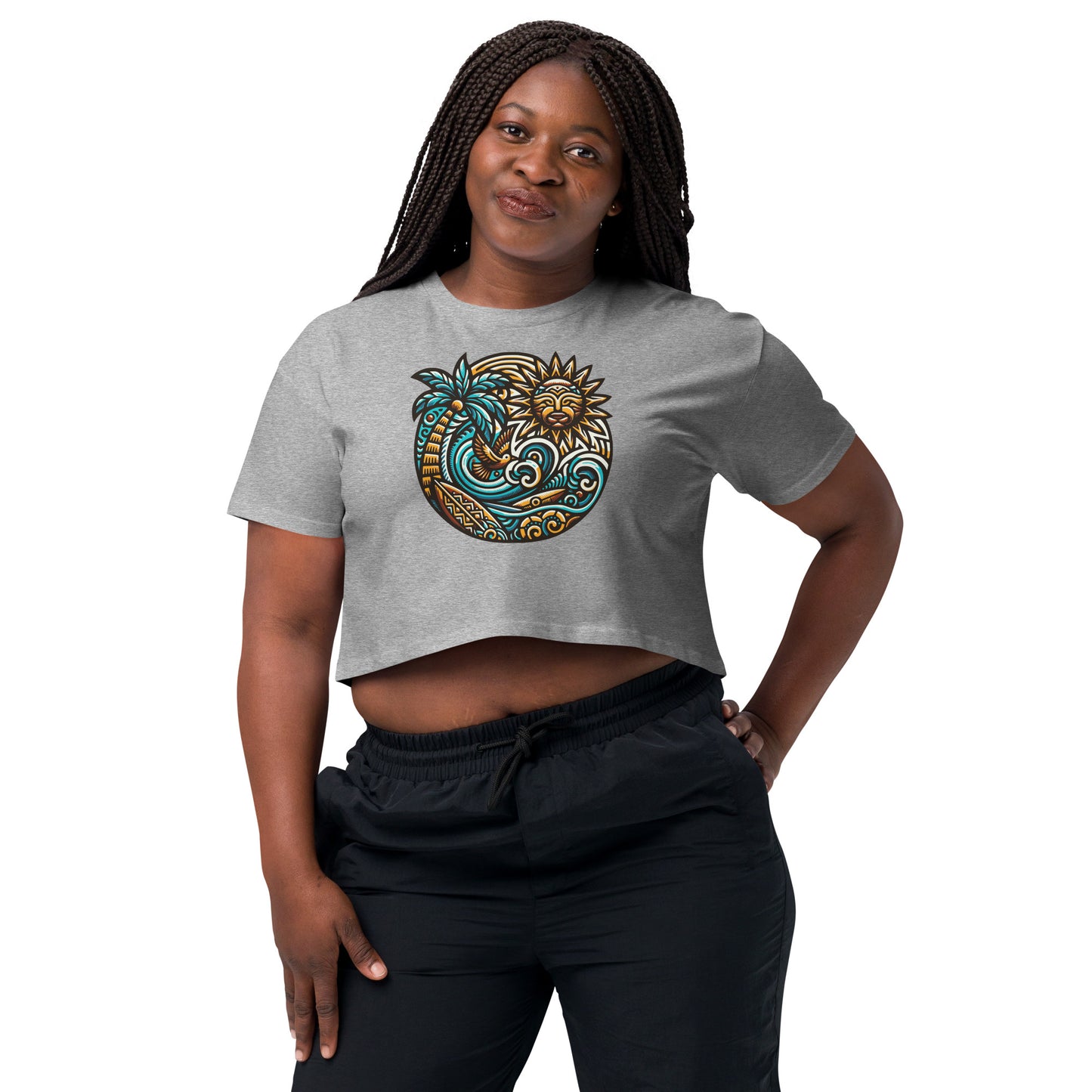 Tiki Beach Vibes Women’s Crop Top