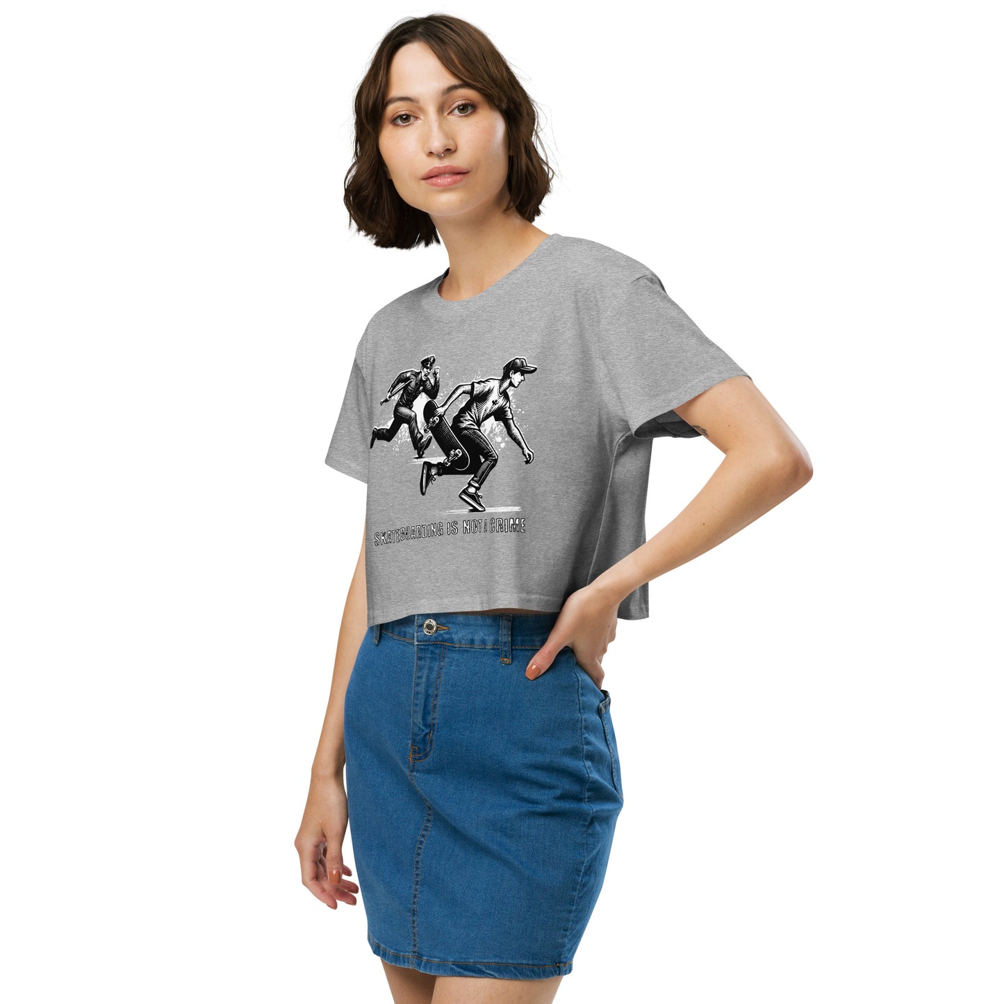 Skateboarding Is Not A Crime Women’s Crop Top