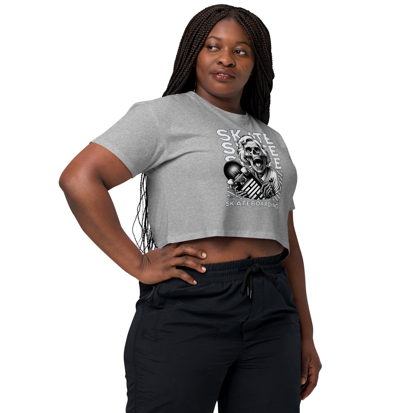 Screaming Skull Skateboarding Women’s Crop Top