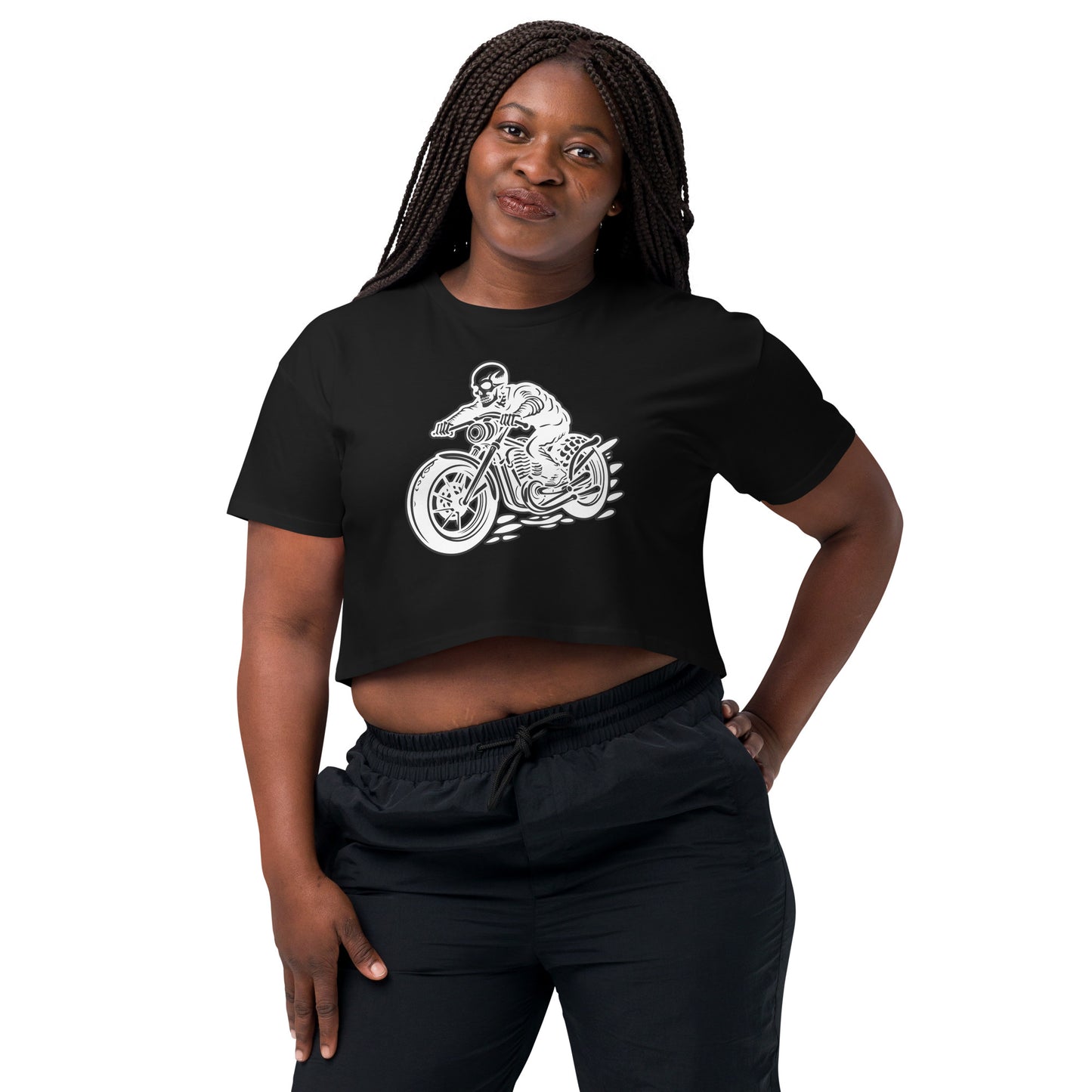 Skeleton Biker Women’s Crop Top