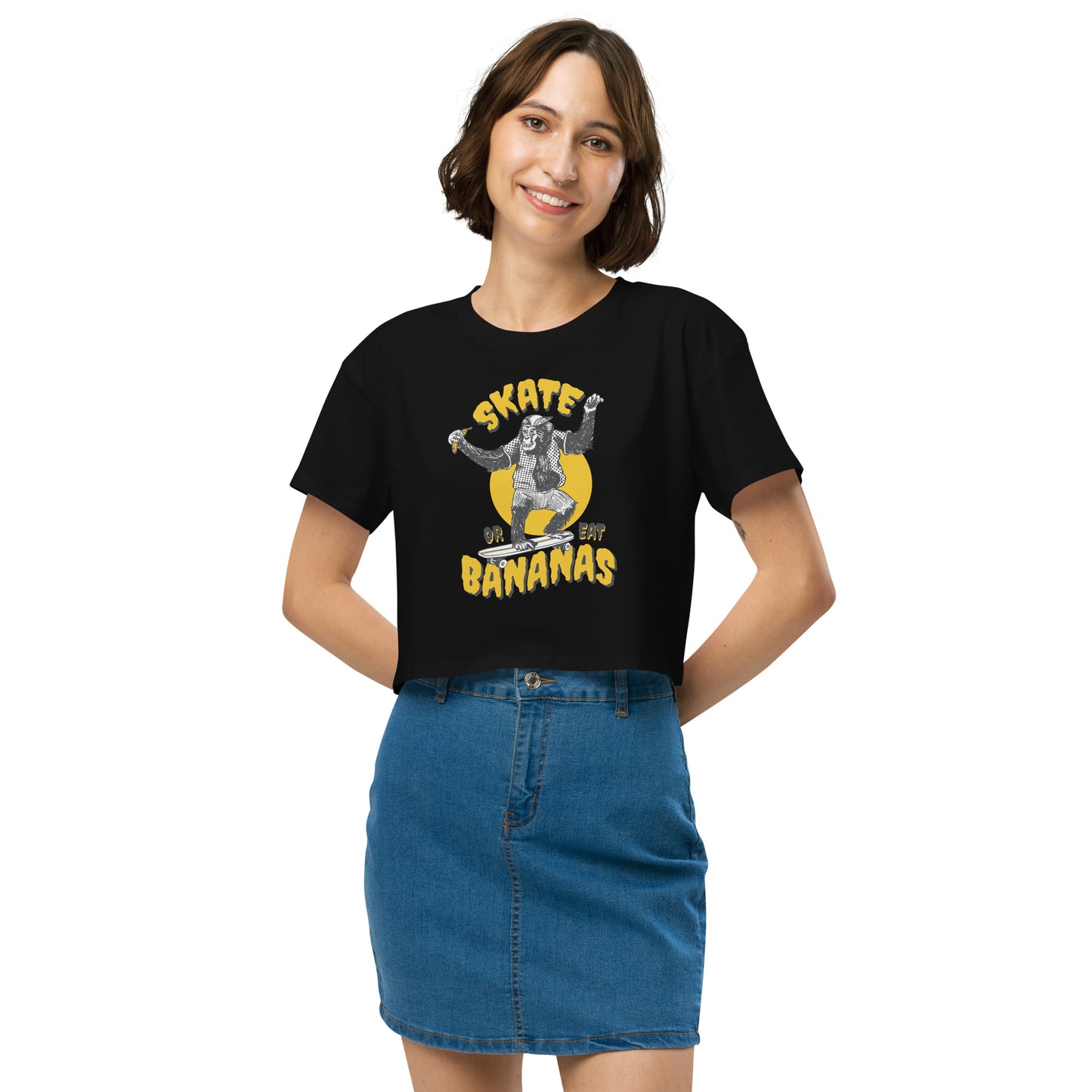 Skate Or Eat Bananas Women’s Crop Top