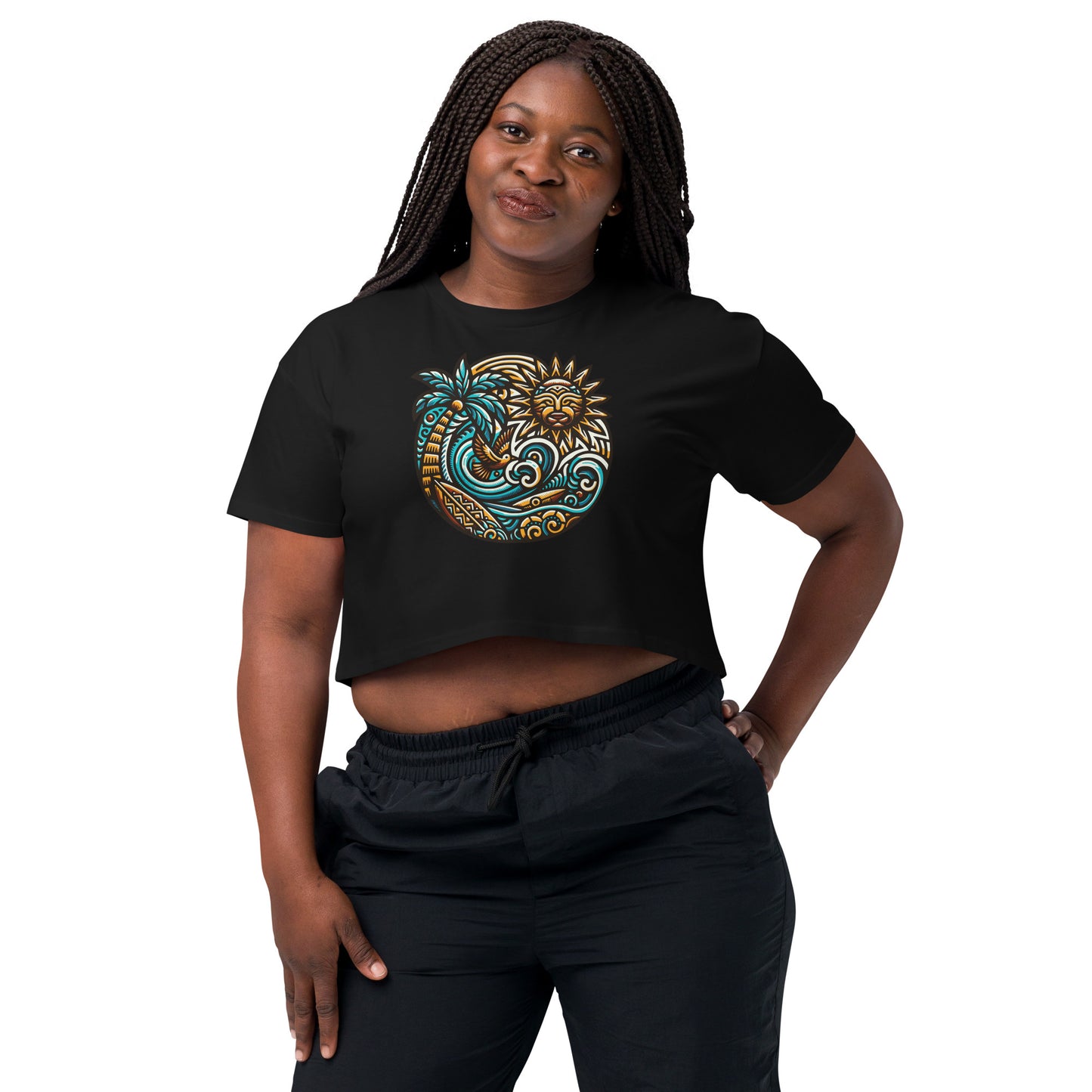 Tiki Beach Vibes Women’s Crop Top