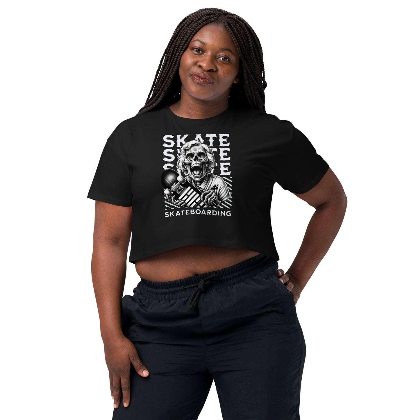 Screaming Skull Skateboarding Women’s Crop Top