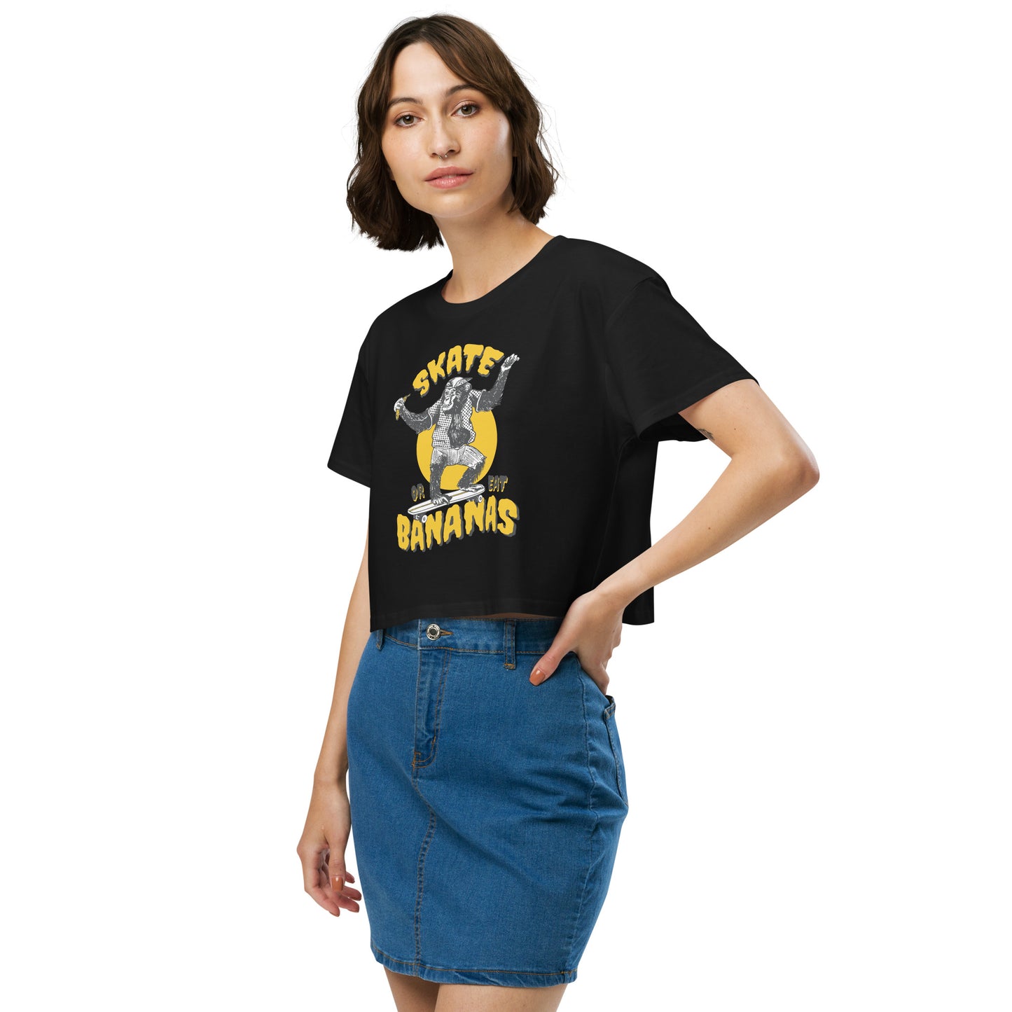 Skate Or Eat Bananas Women’s Crop Top