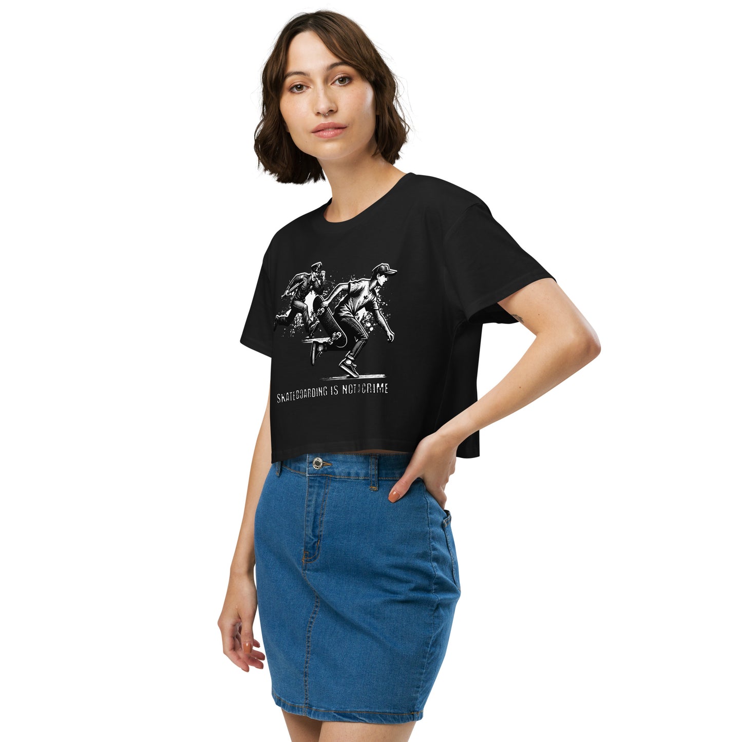 Skateboarding Is Not A Crime Women’s Crop Top