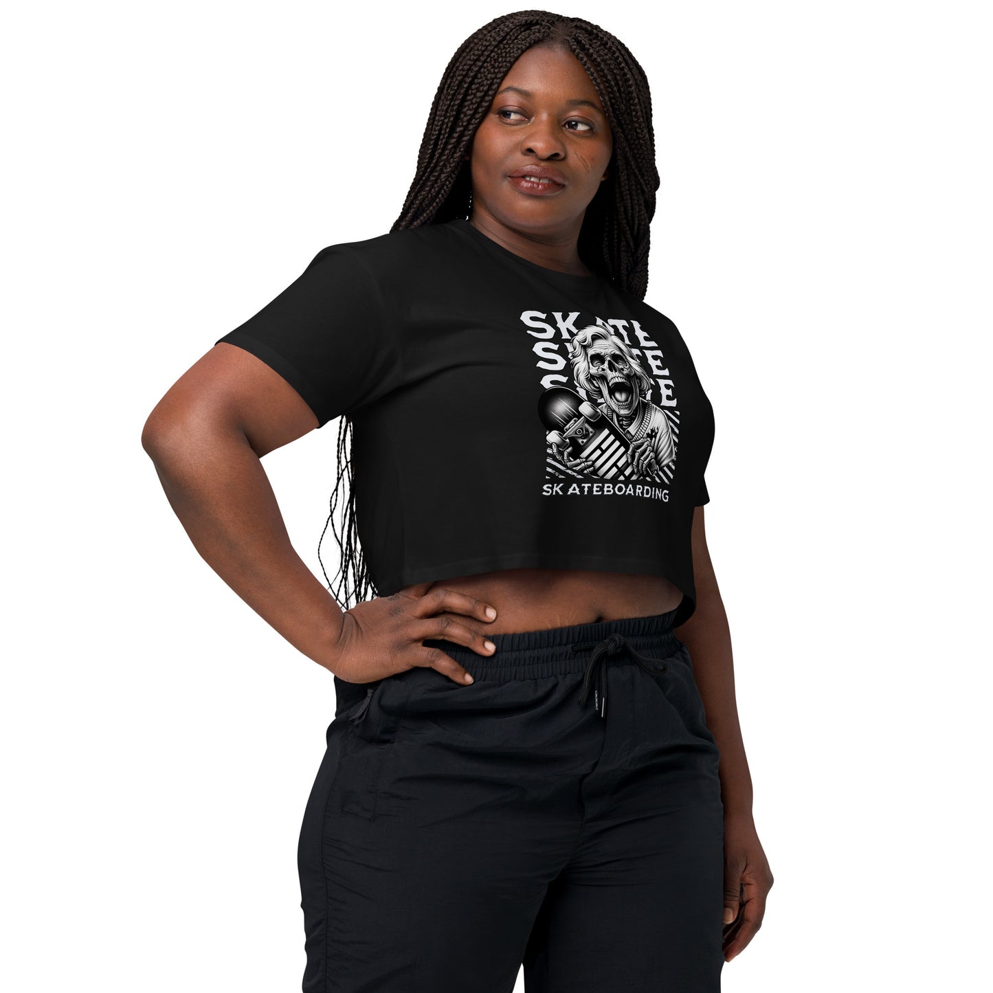 Screaming Skull Skateboarding Women’s Crop Top