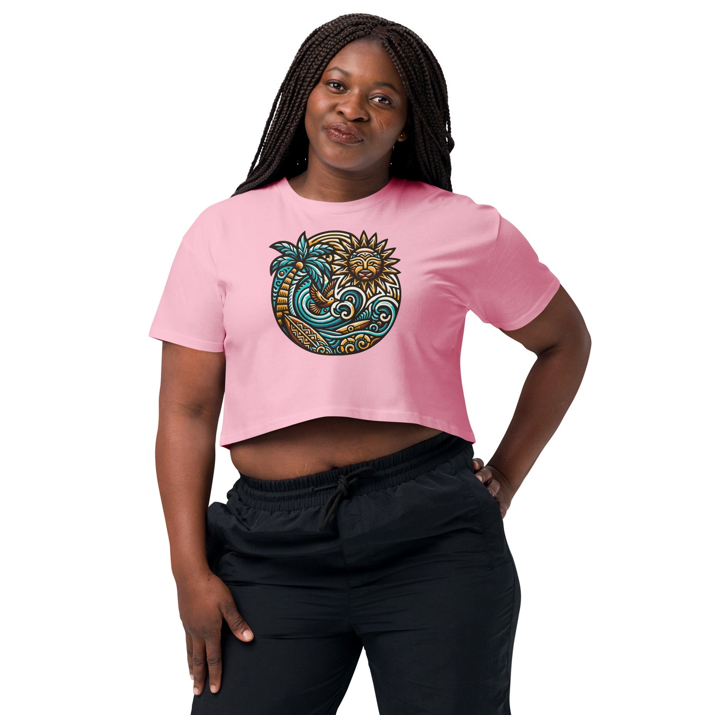 Tiki Beach Vibes Women’s Crop Top