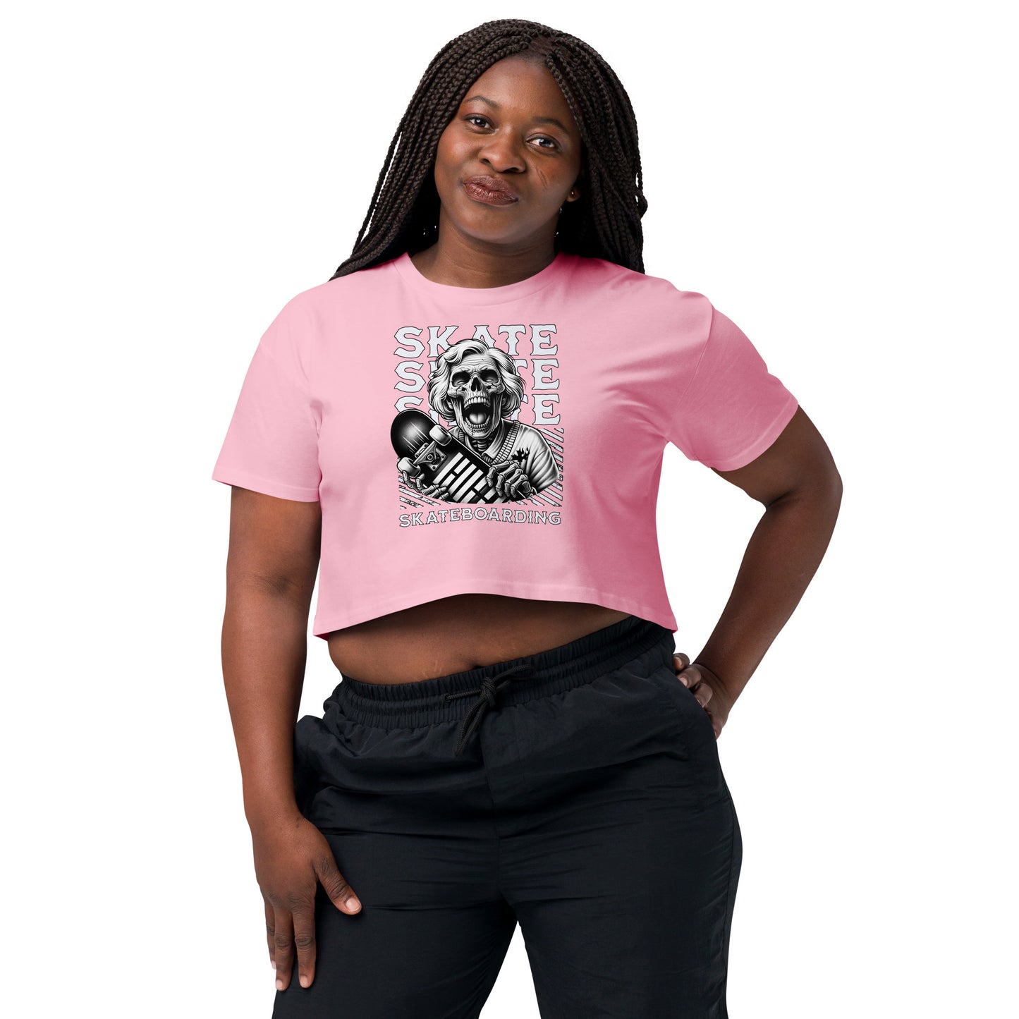 Screaming Skull Skateboarding Women’s Crop Top