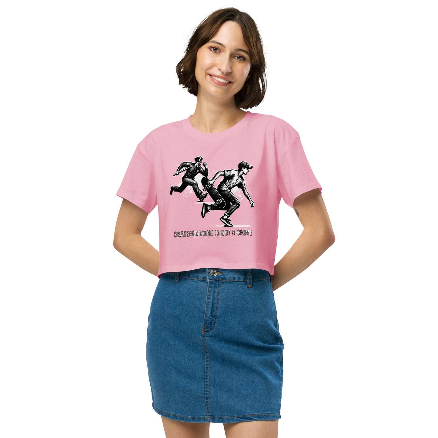 Skateboarding Is Not A Crime Women’s Crop Top