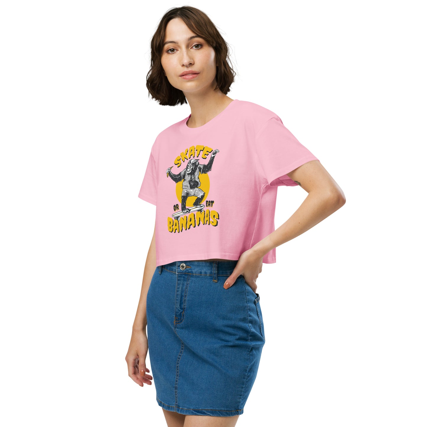 Skate Or Eat Bananas Women’s Crop Top