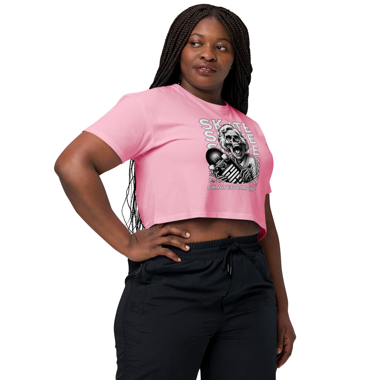 Screaming Skull Skateboarding Women’s Crop Top