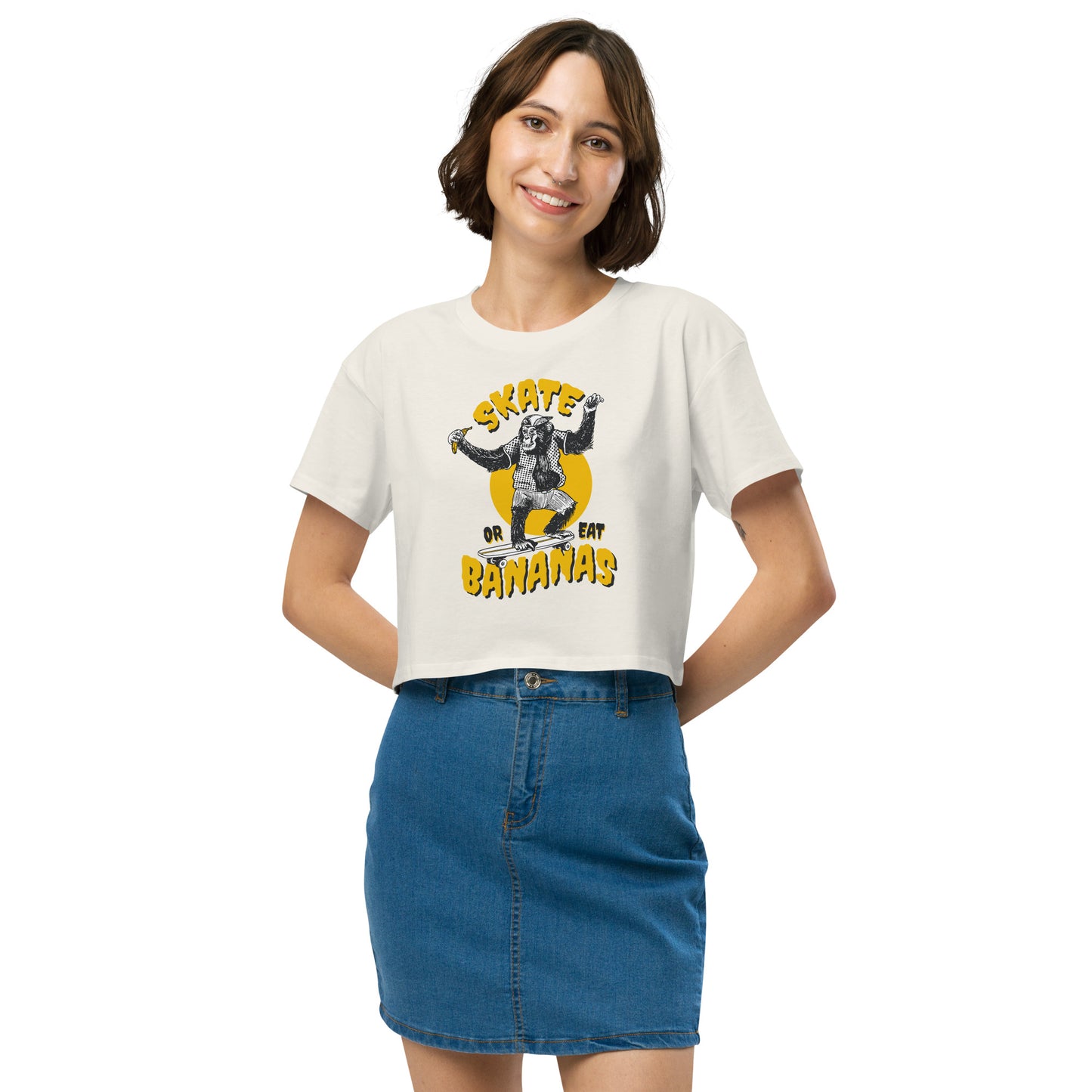 Skate Or Eat Bananas Women’s Crop Top