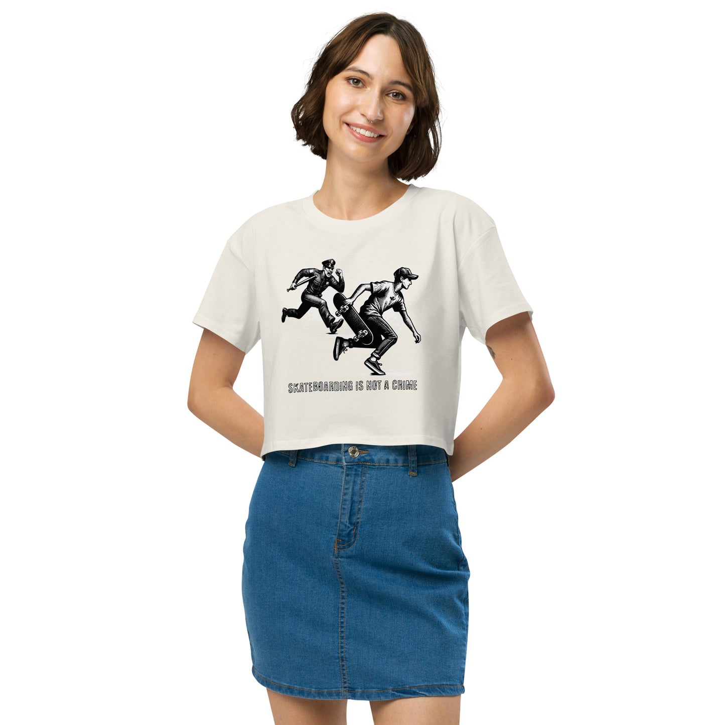 Skateboarding Is Not A Crime Women’s Crop Top