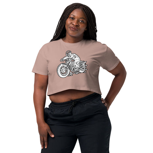 Skeleton Biker Women’s Crop Top