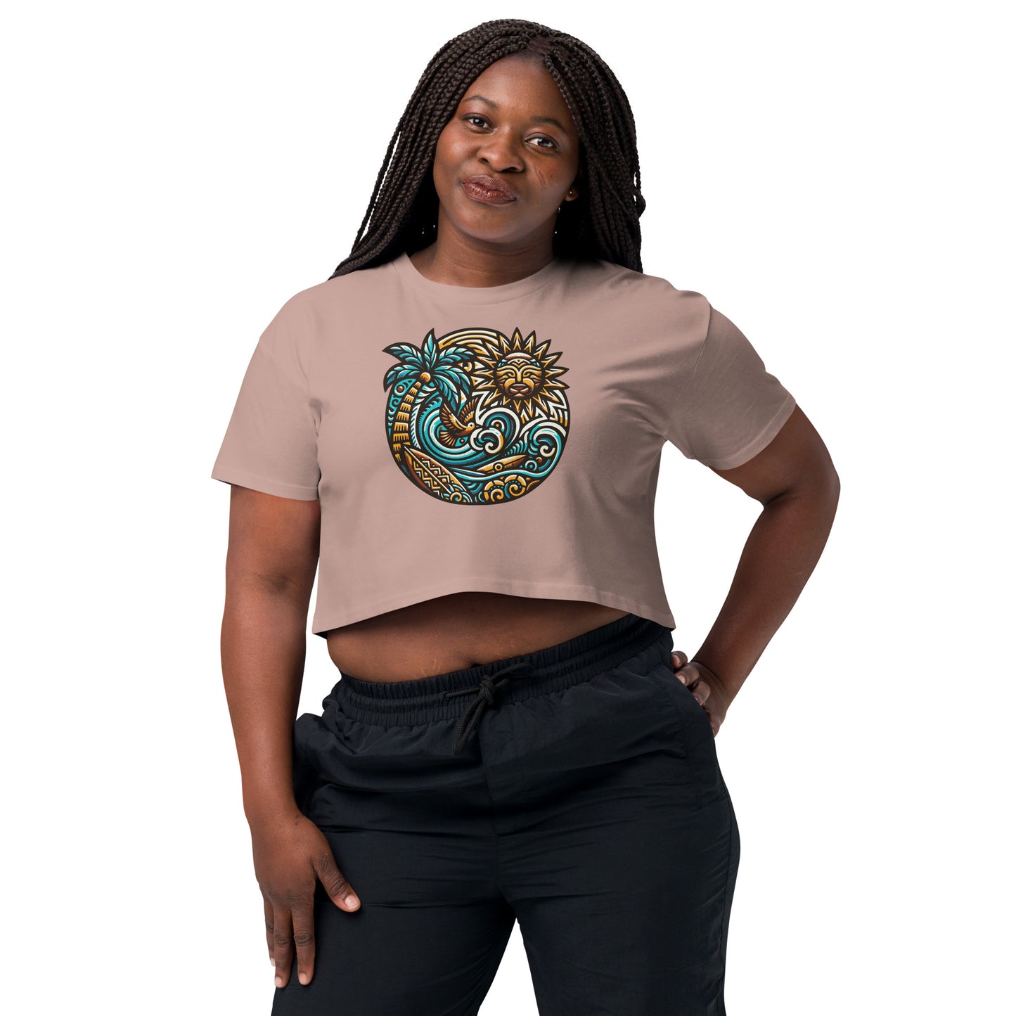 Tiki Beach Vibes Women’s Crop Top